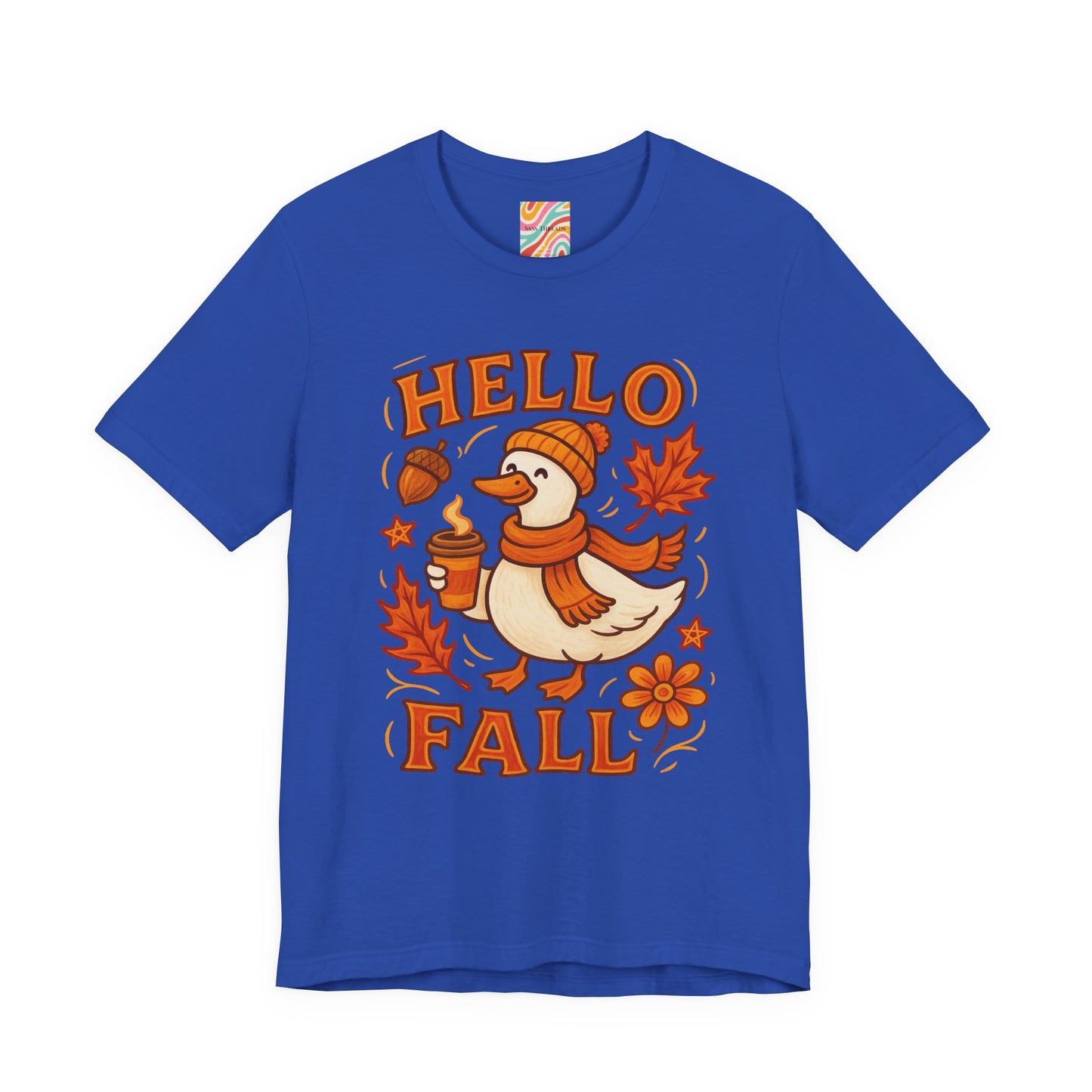 Fall-Themed Unisex T-Shirt, Hello Fall Duck Tee, Autumn Apparel, Seasonal Gift, Cute Casual Wear