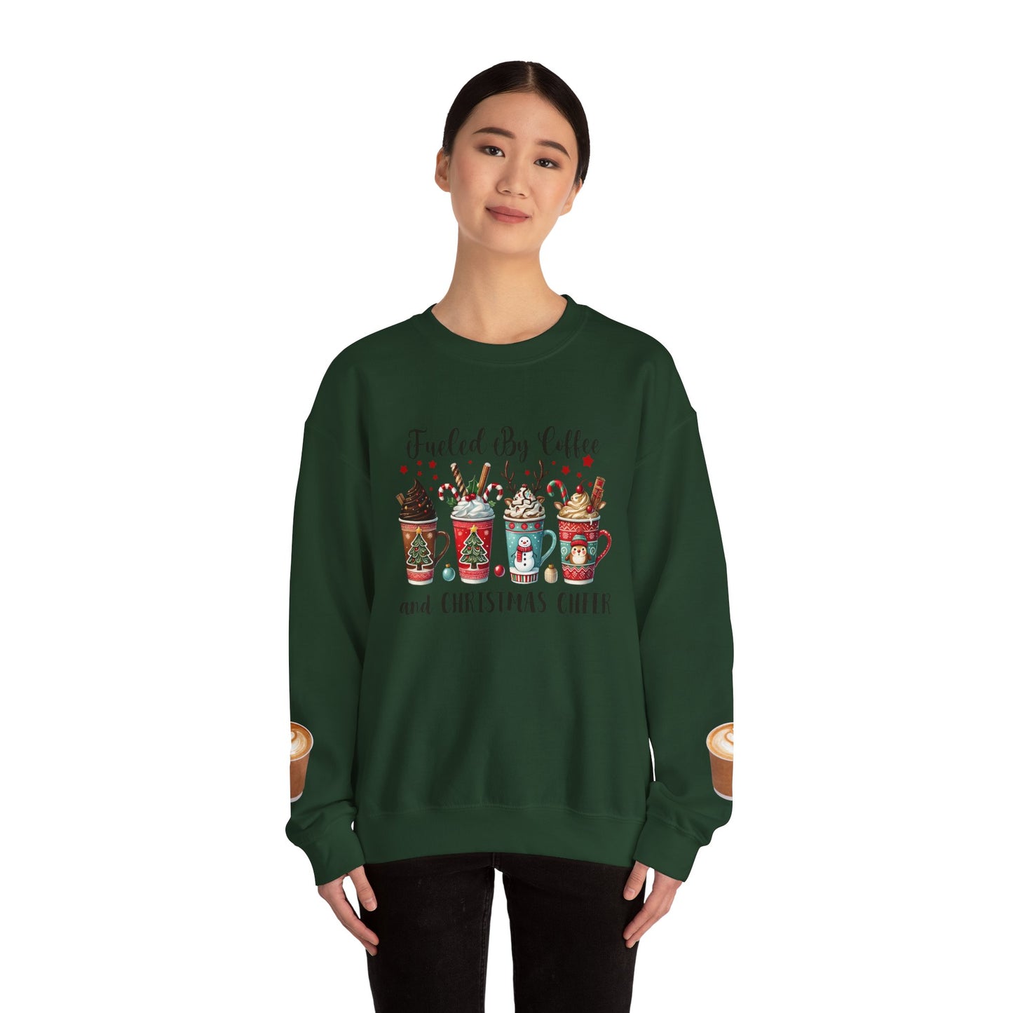 Fueled by Coffee and Christmas Cheer Sweatshirt – Cozy Holiday Coffee Lover Christmas Pullover