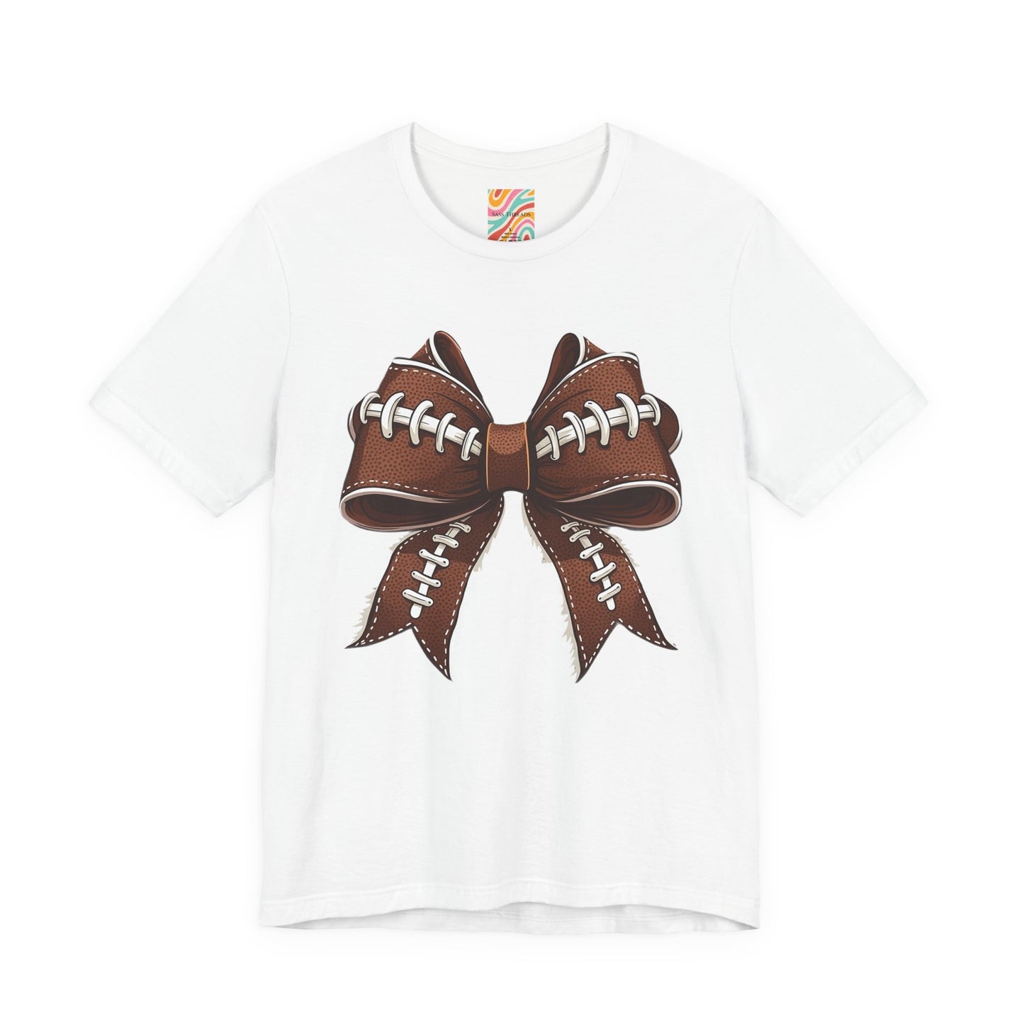 Football Bow Tee, Sports Shirt, Gift for Football Fans