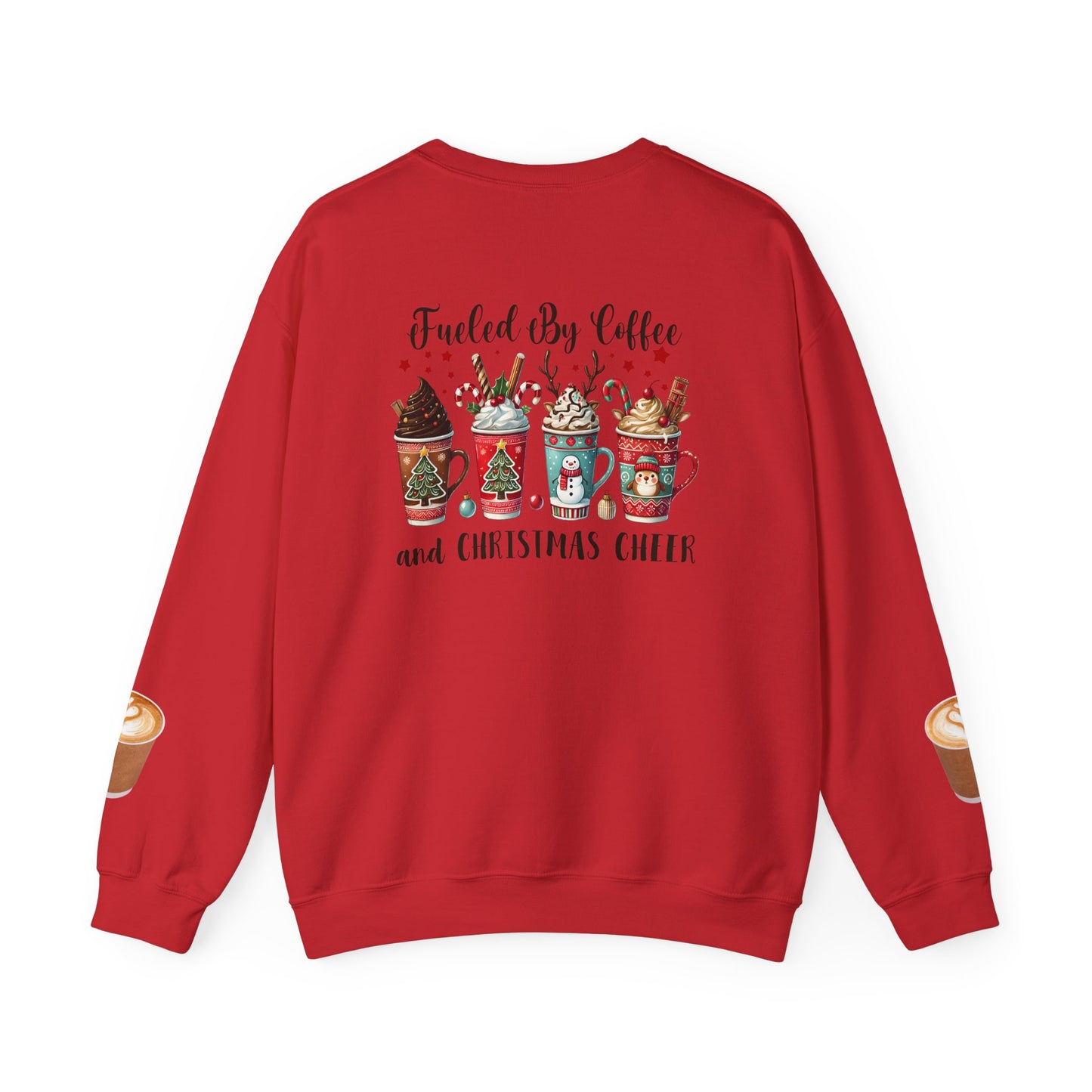 Fueled by Coffee and Christmas Cheer Sweatshirt – Cozy Holiday Coffee Lover Christmas Pullover