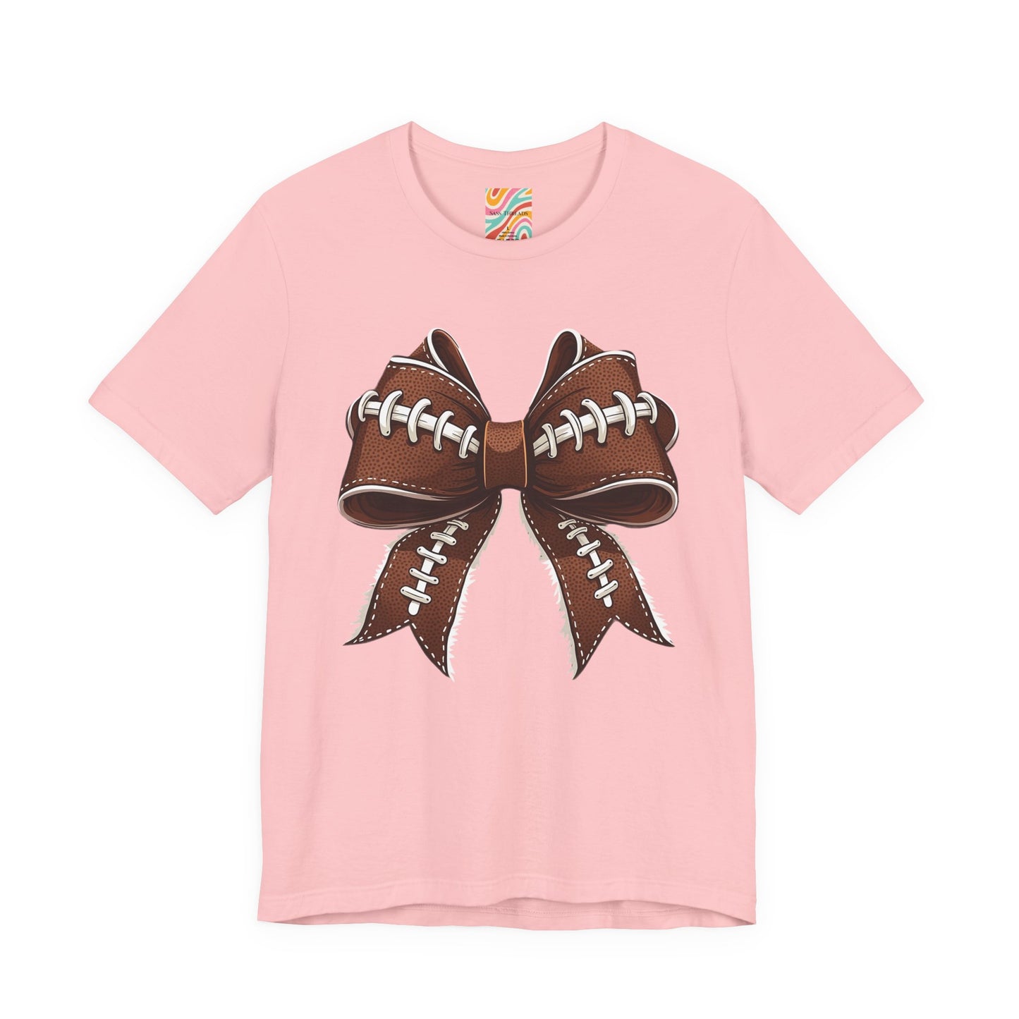 Football Bow Tee, Sports Shirt, Gift for Football Fans
