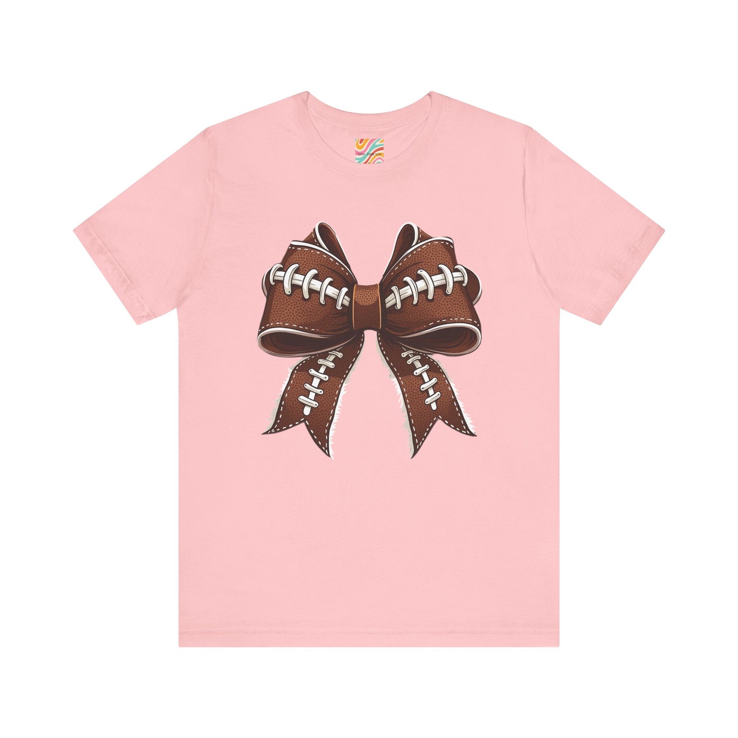 Football Bow Tee, Sports Shirt, Gift for Football Fans
