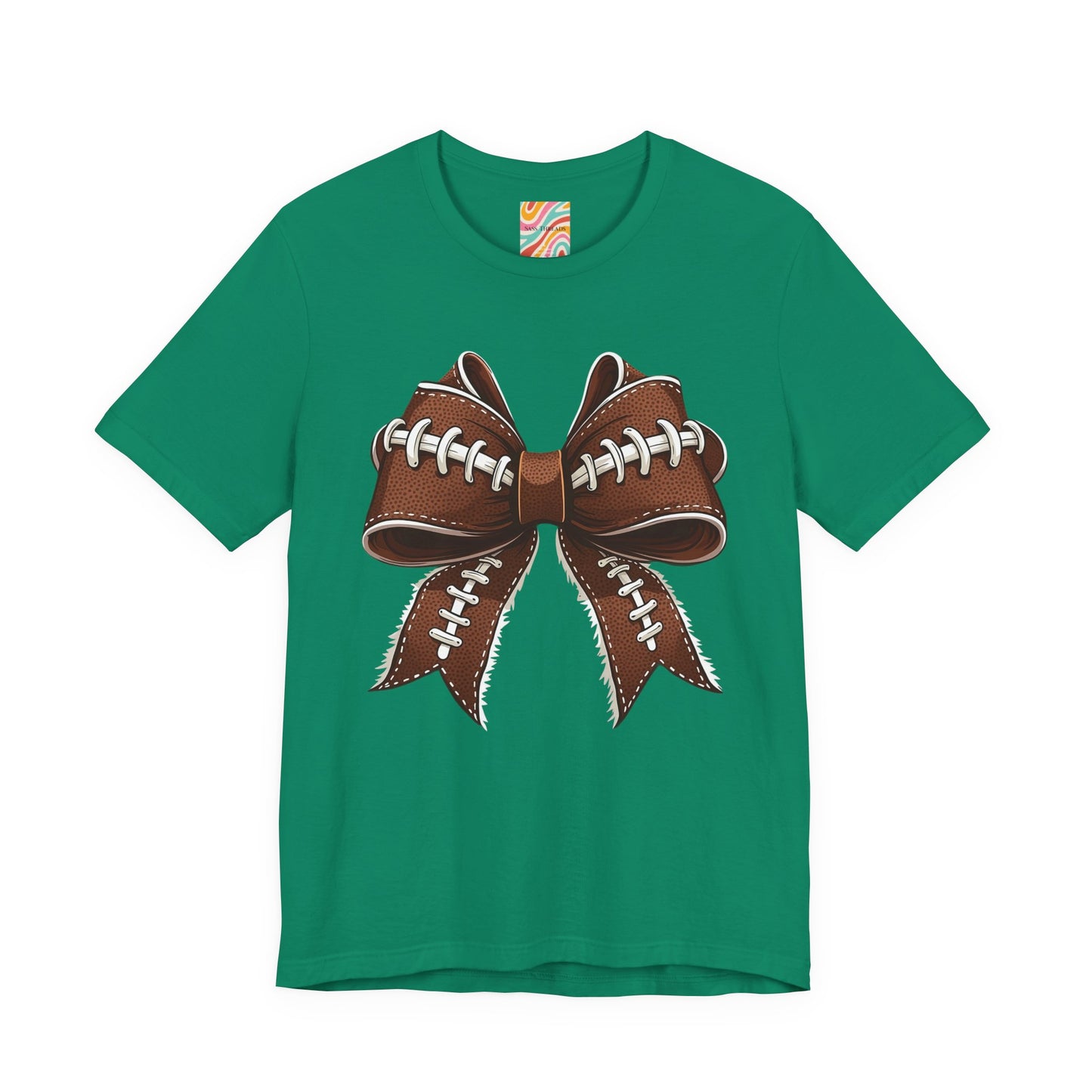 Football Bow Tee, Sports Shirt, Gift for Football Fans
