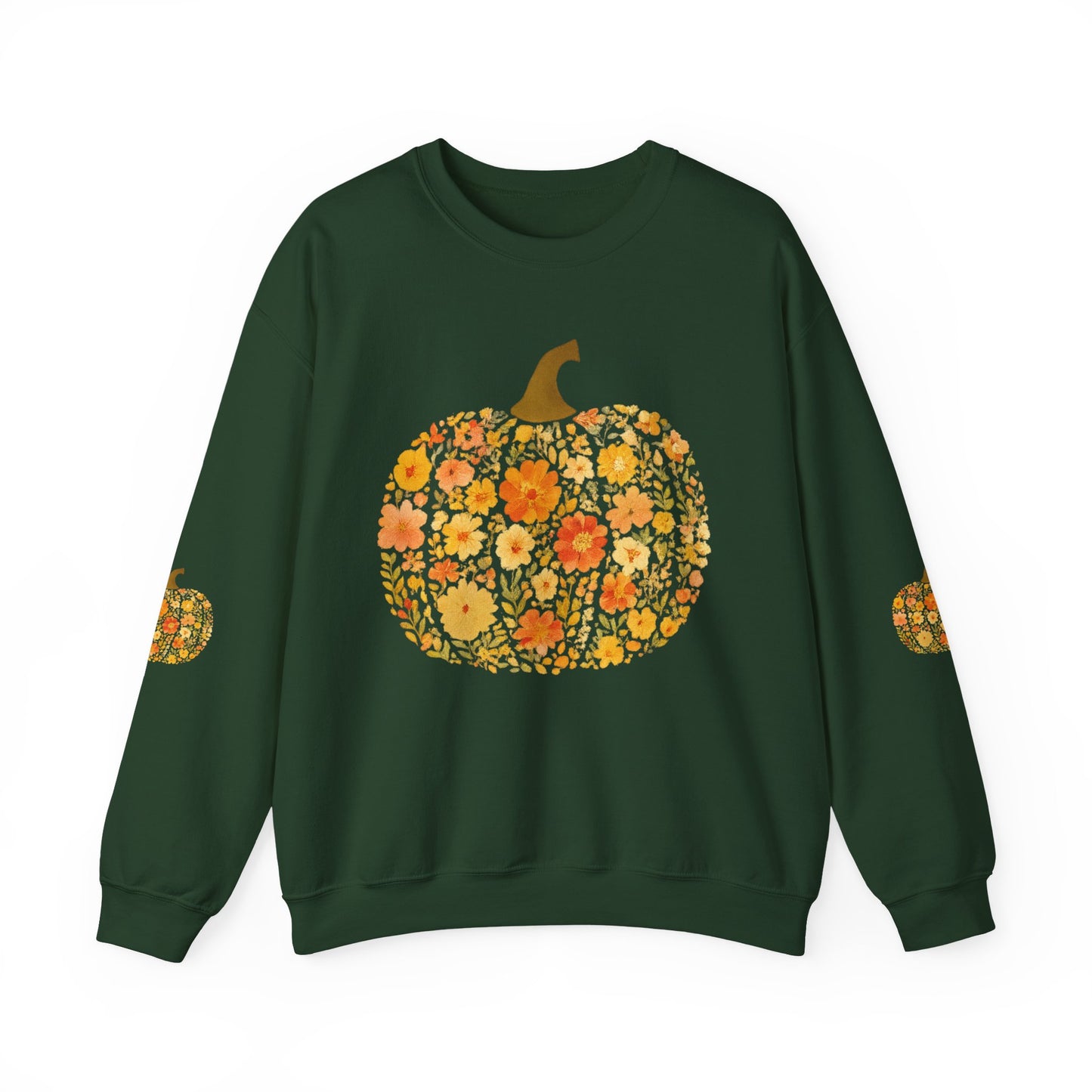 Floral Pumpkin Fall Sweatshirt – Cozy Autumn Vibes