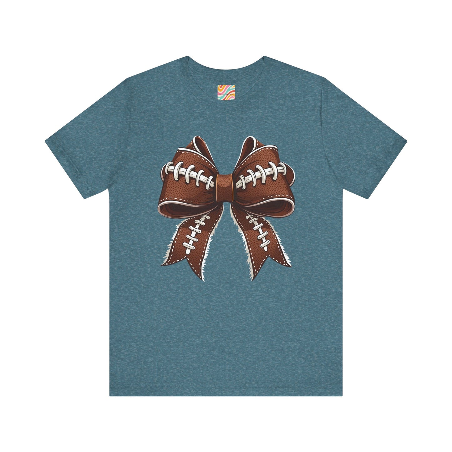 Football Bow Tee, Sports Shirt, Gift for Football Fans