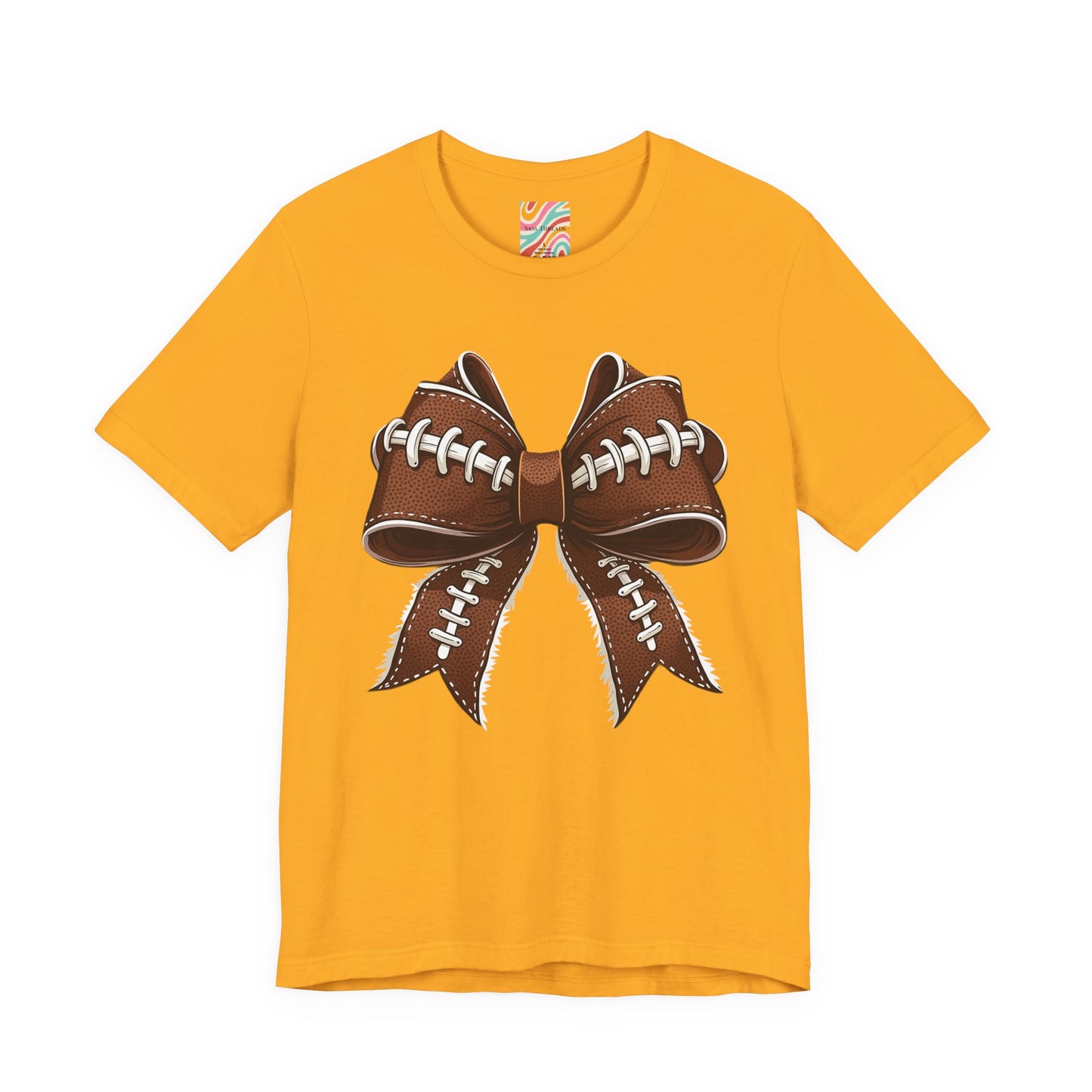Football Bow Tee, Sports Shirt, Gift for Football Fans
