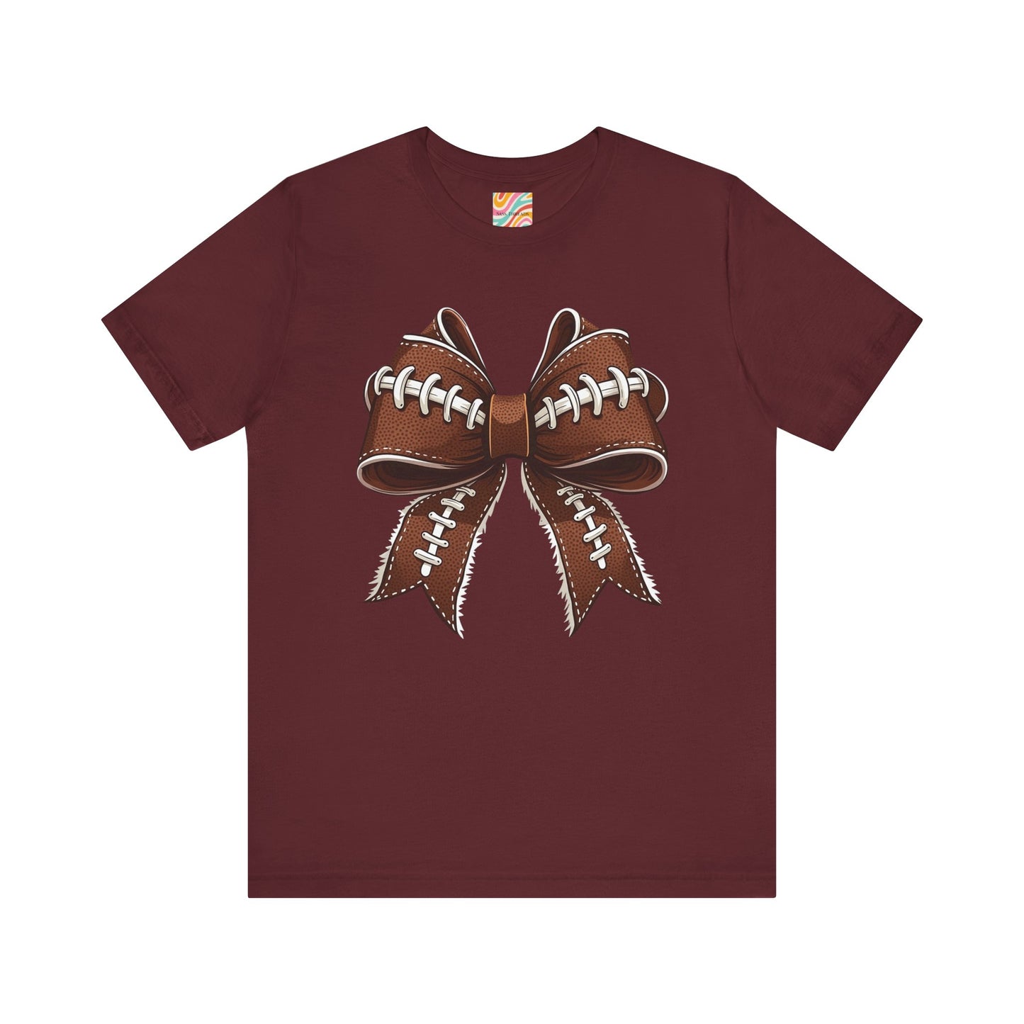 Football Bow Tee, Sports Shirt, Gift for Football Fans