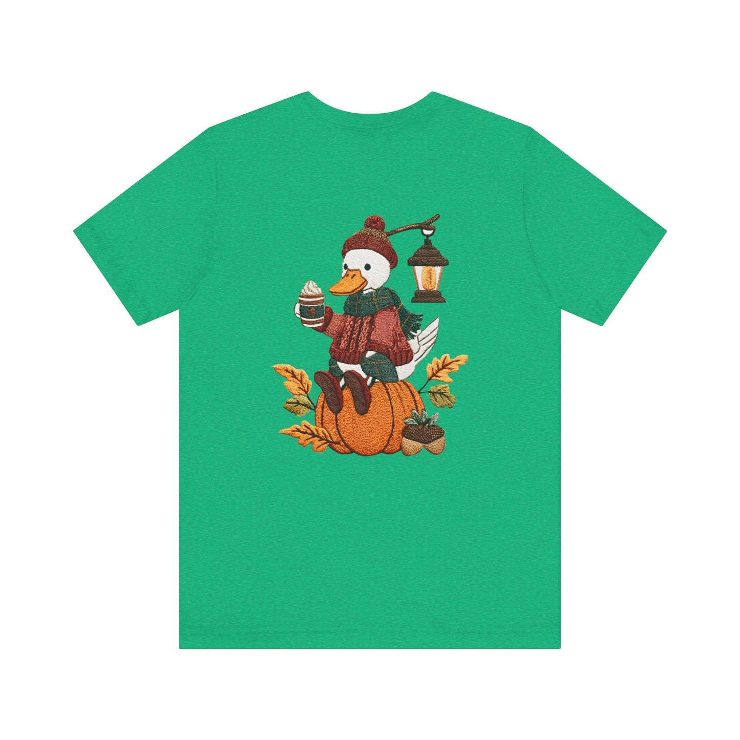 Fall Vibes Unisex Tee with Pumpkin Duck Design, Autumn Fashion, Cute Shirt for Thanksgiving and Halloween, Cozy Gift Idea