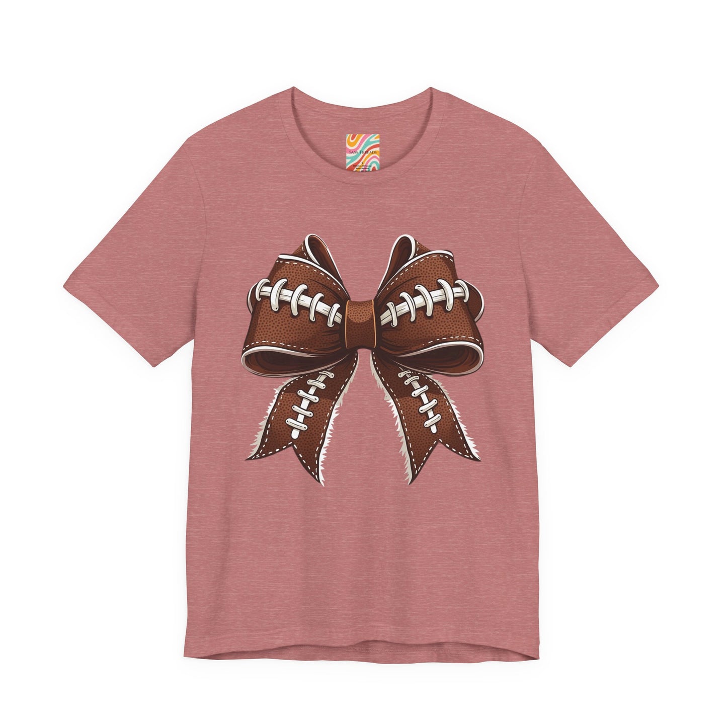 Football Bow Tee, Sports Shirt, Gift for Football Fans