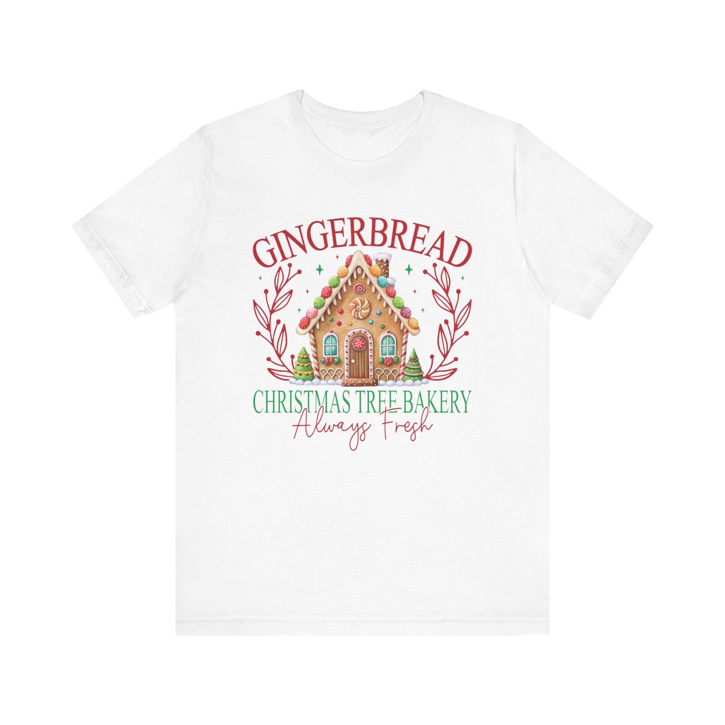 Gingerbread Christmas Tree Bakery Tee – Always Fresh & Full of Cheer!
