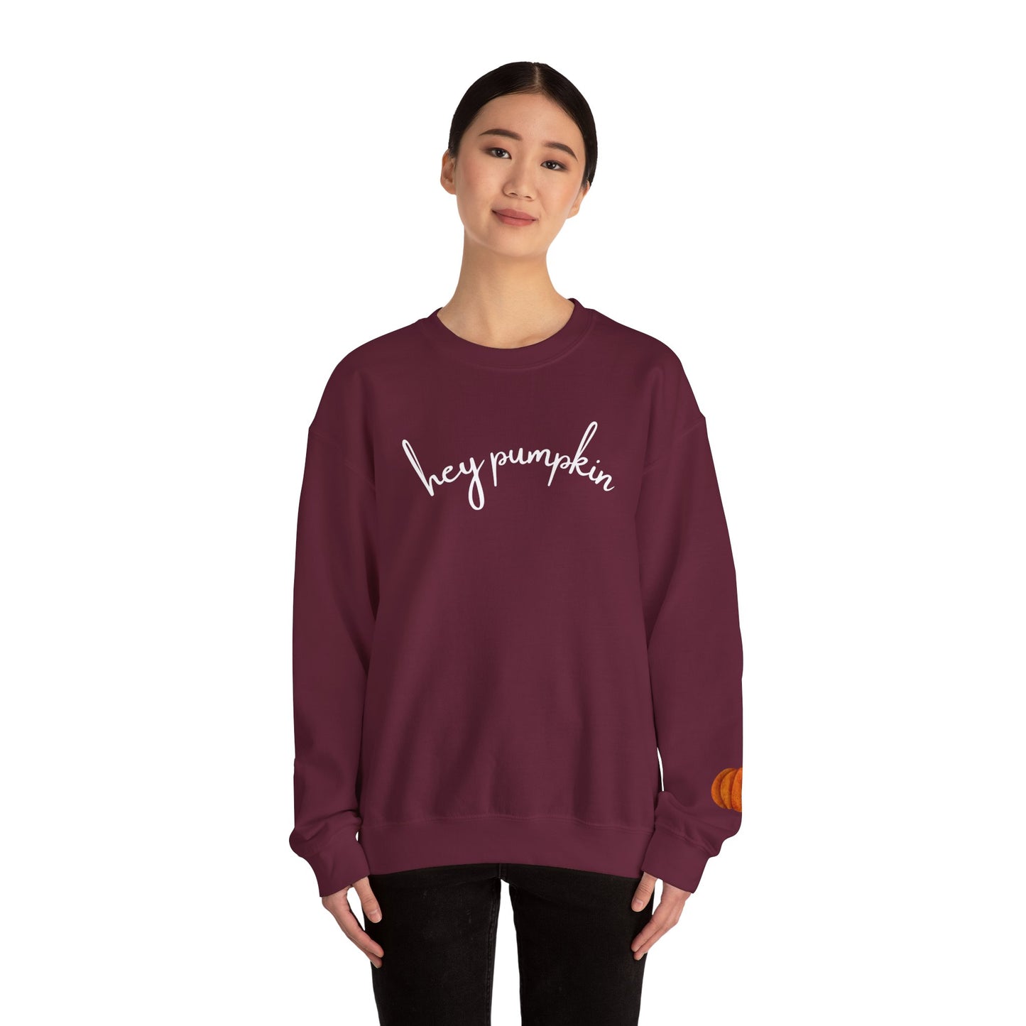 Hey Pumpkin Crewneck Sweatshirt, Cozy Autumn Apparel, Halloween Sweatshirt, Fall Fashion, Pumpkin Lover Gift