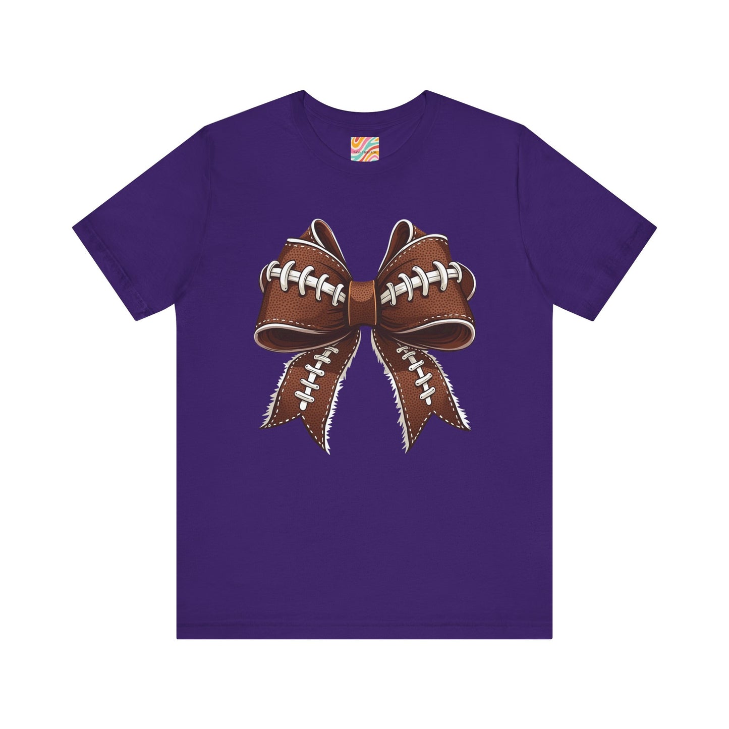 Football Bow Tee, Sports Shirt, Gift for Football Fans