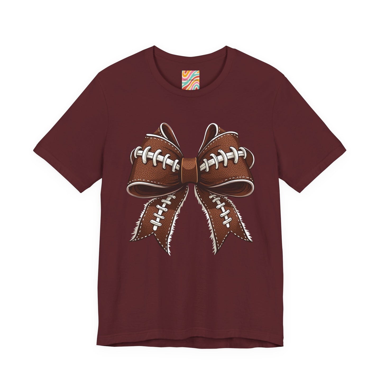 Football Bow Tee, Sports Shirt, Gift for Football Fans