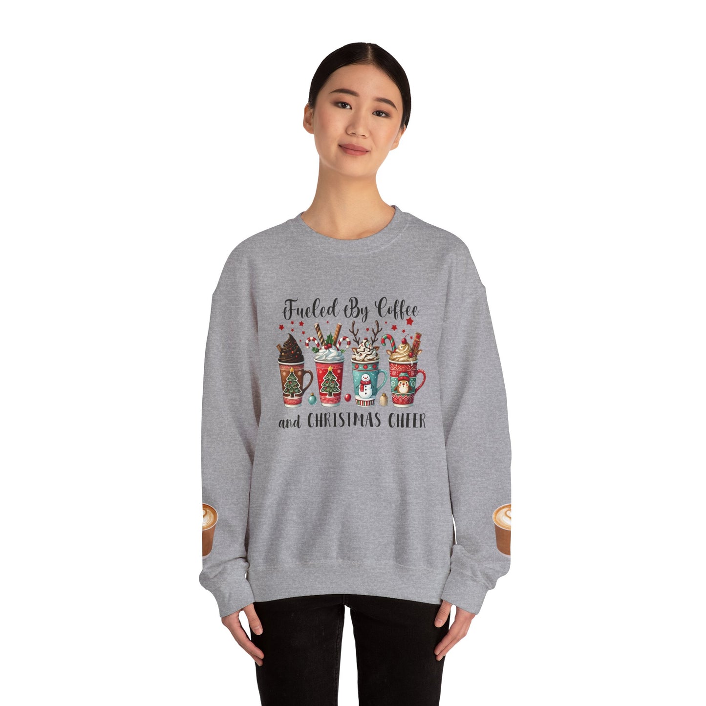 Fueled by Coffee and Christmas Cheer Sweatshirt – Cozy Holiday Coffee Lover Christmas Pullover