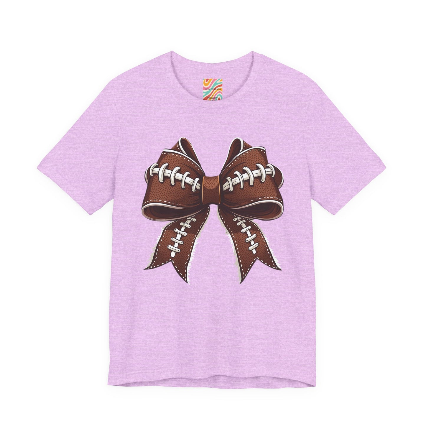 Football Bow Tee, Sports Shirt, Gift for Football Fans