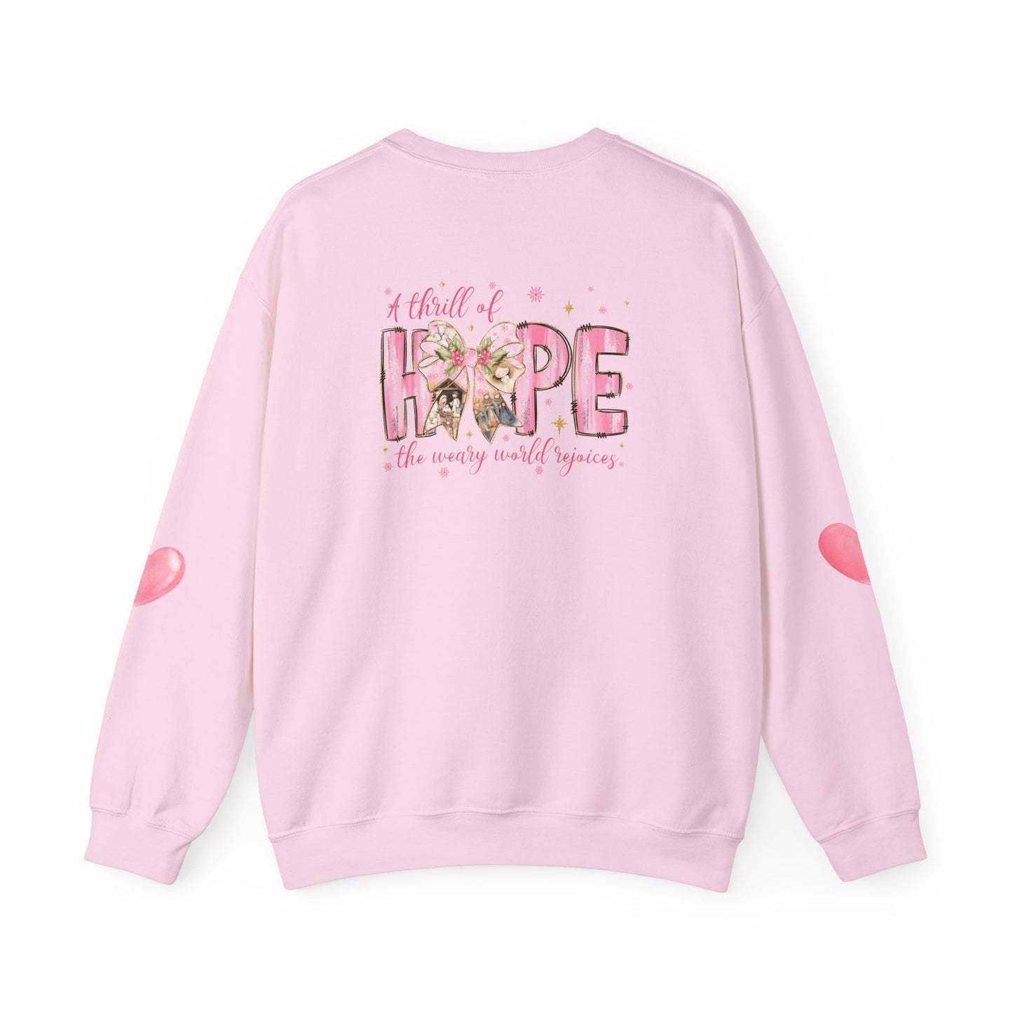 A Thrill of Hope Christmas Sweatshirt – Pink Nativity Holiday Sweater | Faith-Inspired Cozy Winter Top