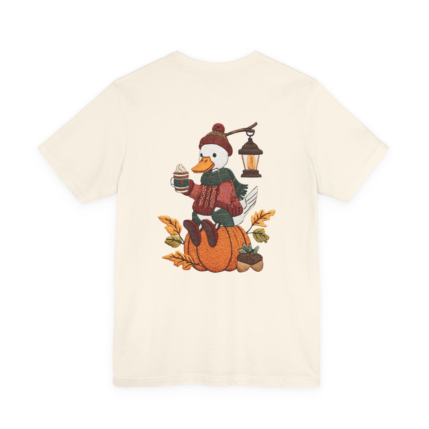 Fall Vibes Unisex Tee with Pumpkin Duck Design, Autumn Fashion, Cute Shirt for Thanksgiving and Halloween, Cozy Gift Idea