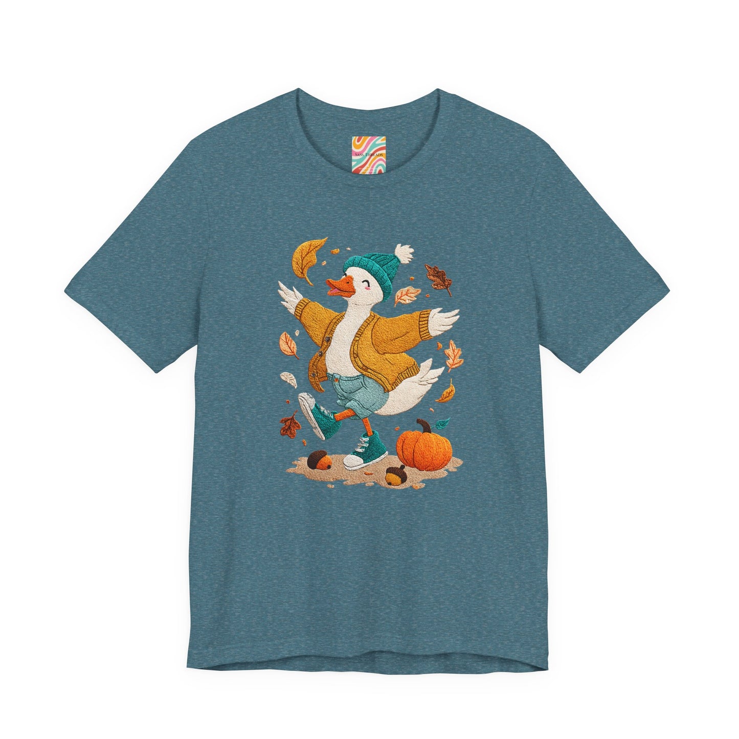 Autumn Goose Graphic Tee, Fall Vibes Shirt, Cozy Casual Wear, Thanksgiving Outfit, Unisex Seasonal Apparel