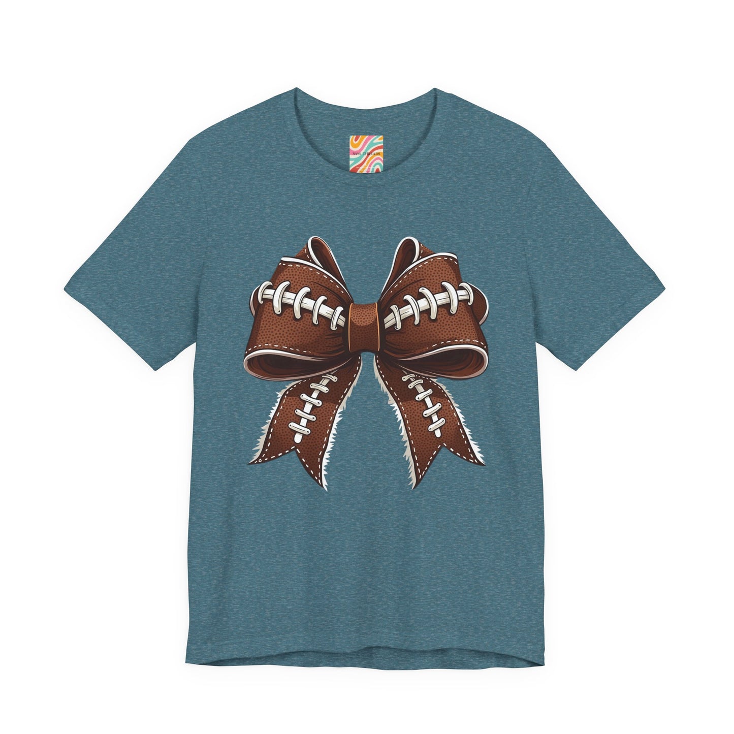Football Bow Tee, Sports Shirt, Gift for Football Fans