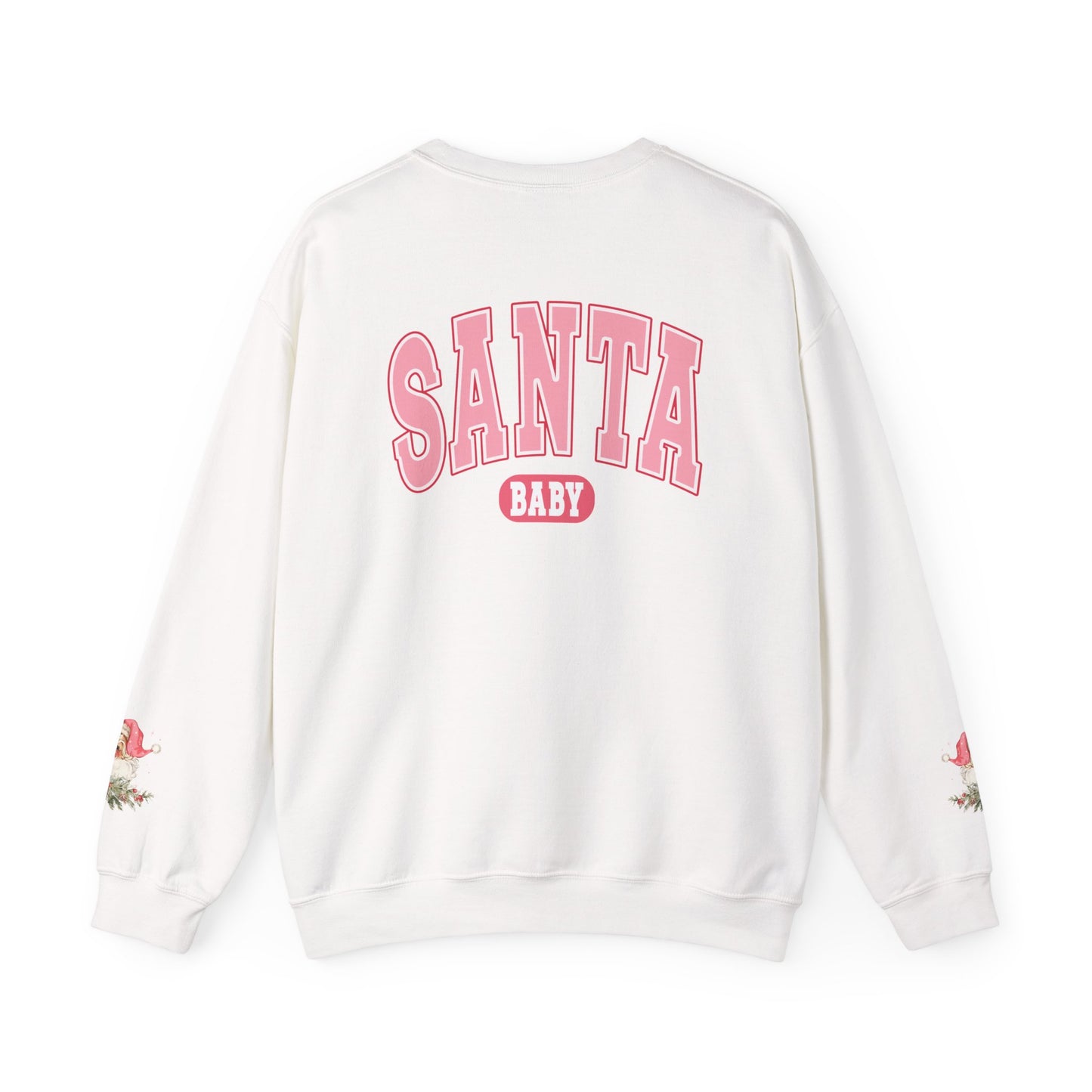 Santa Baby Pink Christmas Sweatshirt – Cute Retro Holiday Sweater for Women | Girly Christmas Outfit