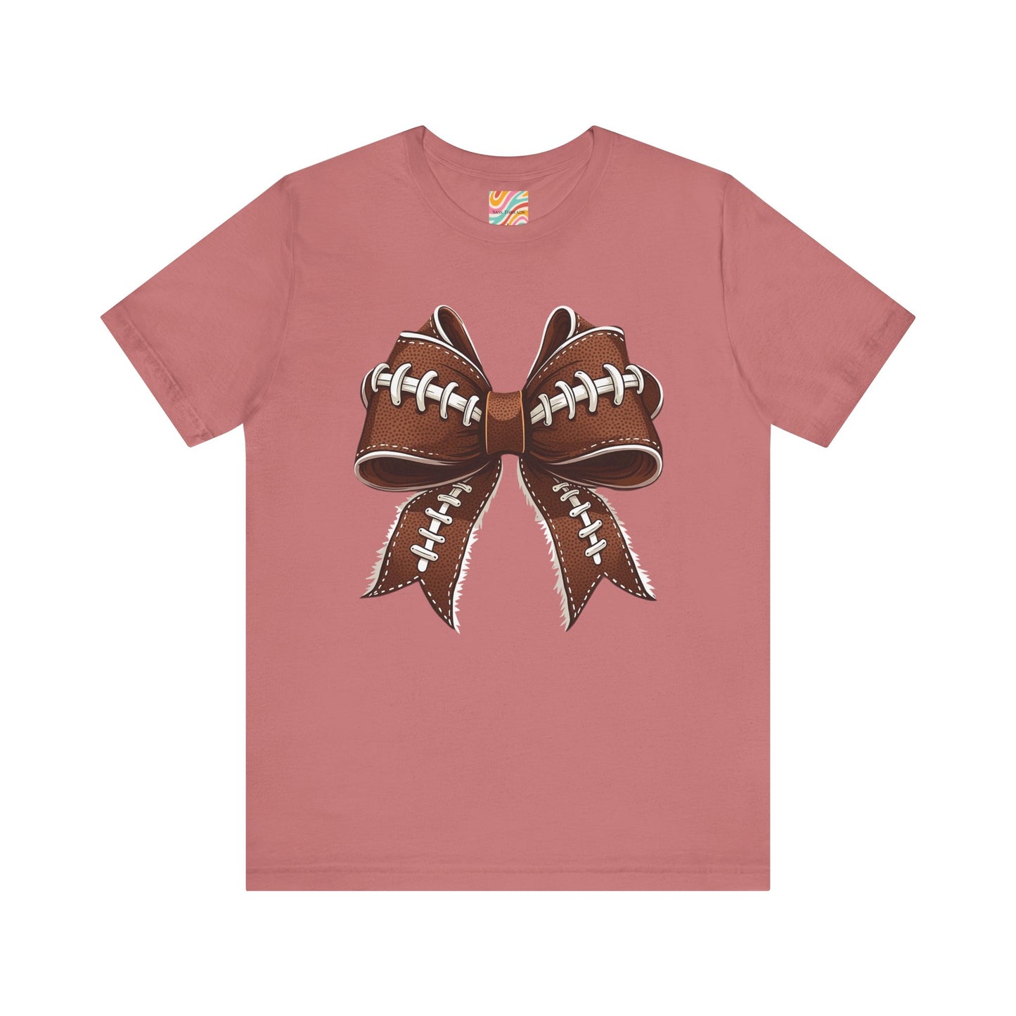 Football Bow Tee, Sports Shirt, Gift for Football Fans