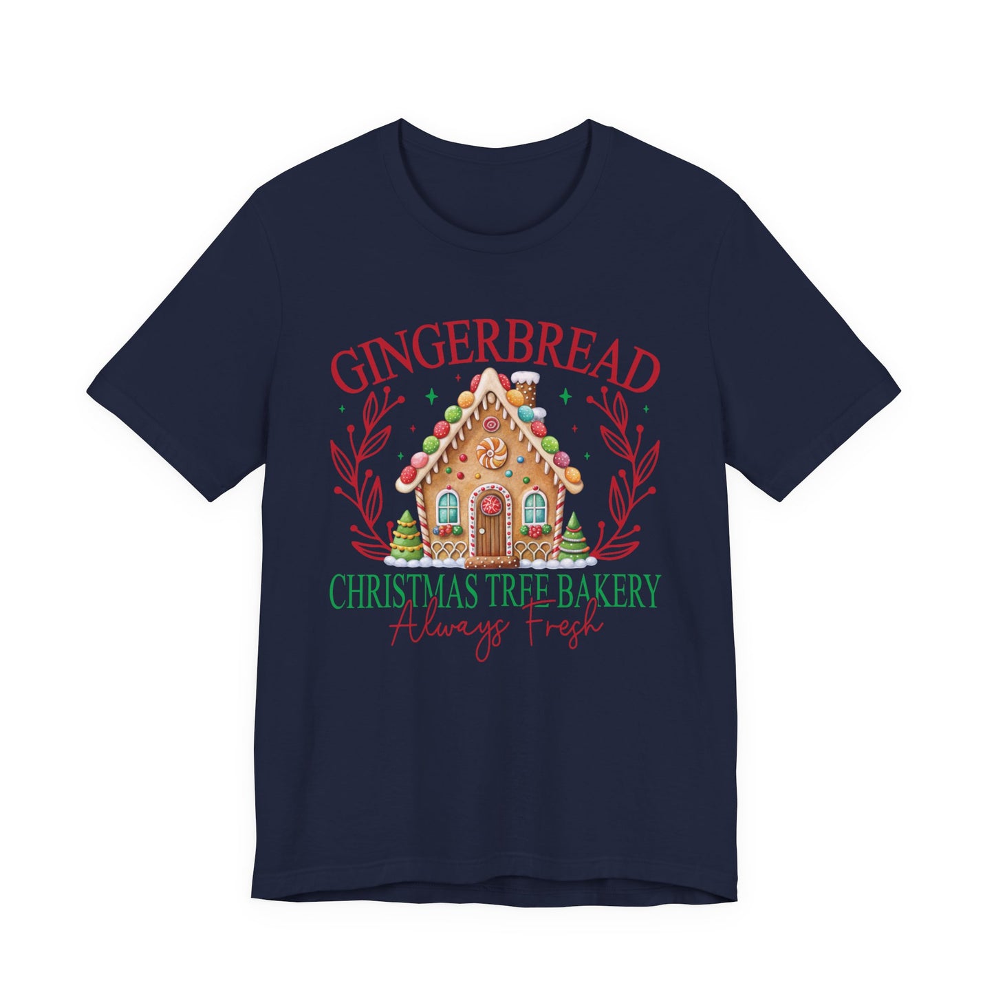 Gingerbread Christmas Tree Bakery Tee – Always Fresh & Full of Cheer!