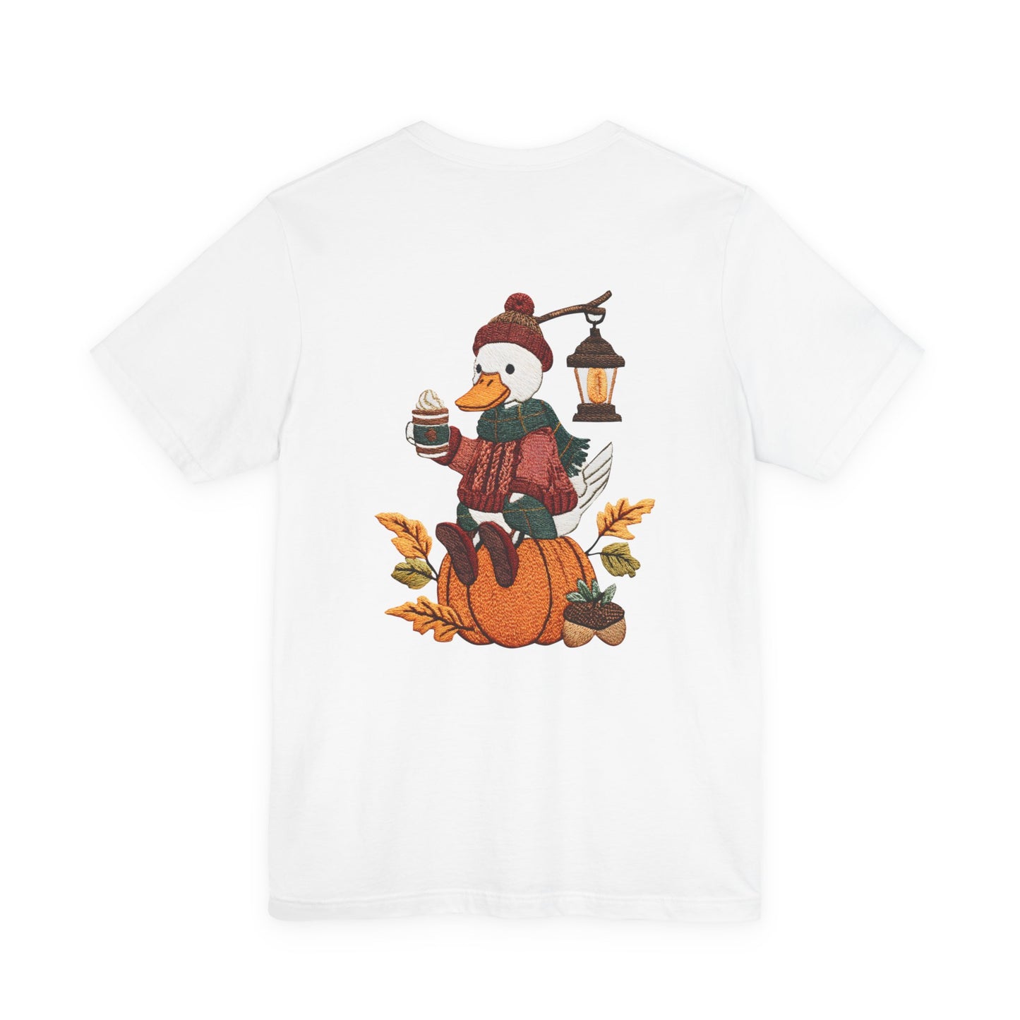 Fall Vibes Unisex Tee with Pumpkin Duck Design, Autumn Fashion, Cute Shirt for Thanksgiving and Halloween, Cozy Gift Idea