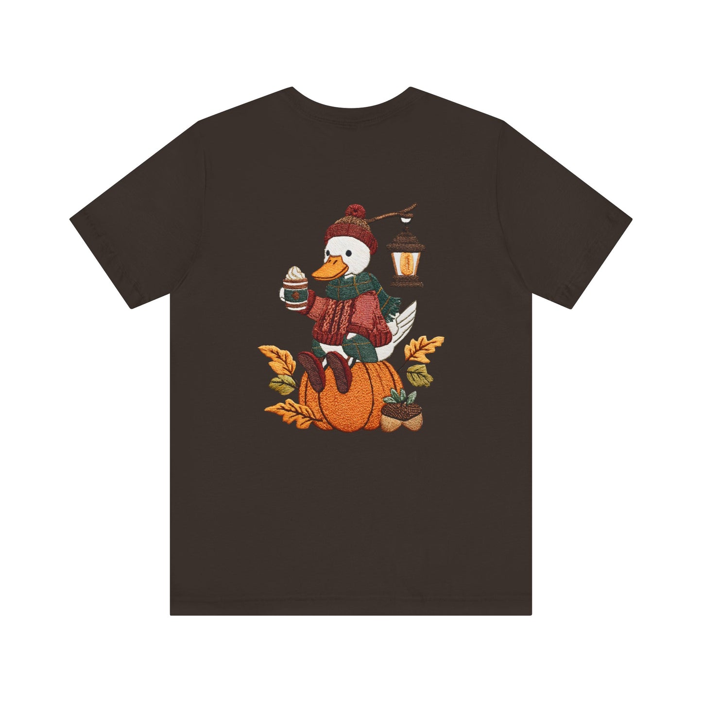 Fall Vibes Unisex Tee with Pumpkin Duck Design, Autumn Fashion, Cute Shirt for Thanksgiving and Halloween, Cozy Gift Idea