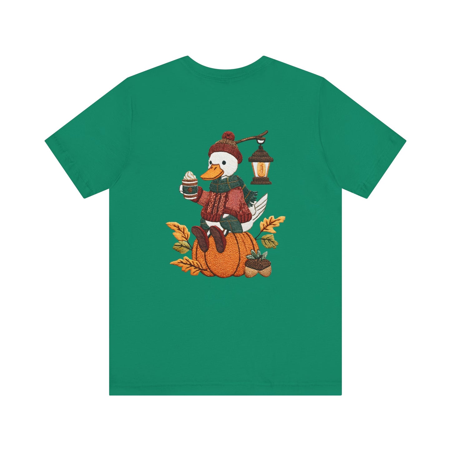 Fall Vibes Unisex Tee with Pumpkin Duck Design, Autumn Fashion, Cute Shirt for Thanksgiving and Halloween, Cozy Gift Idea