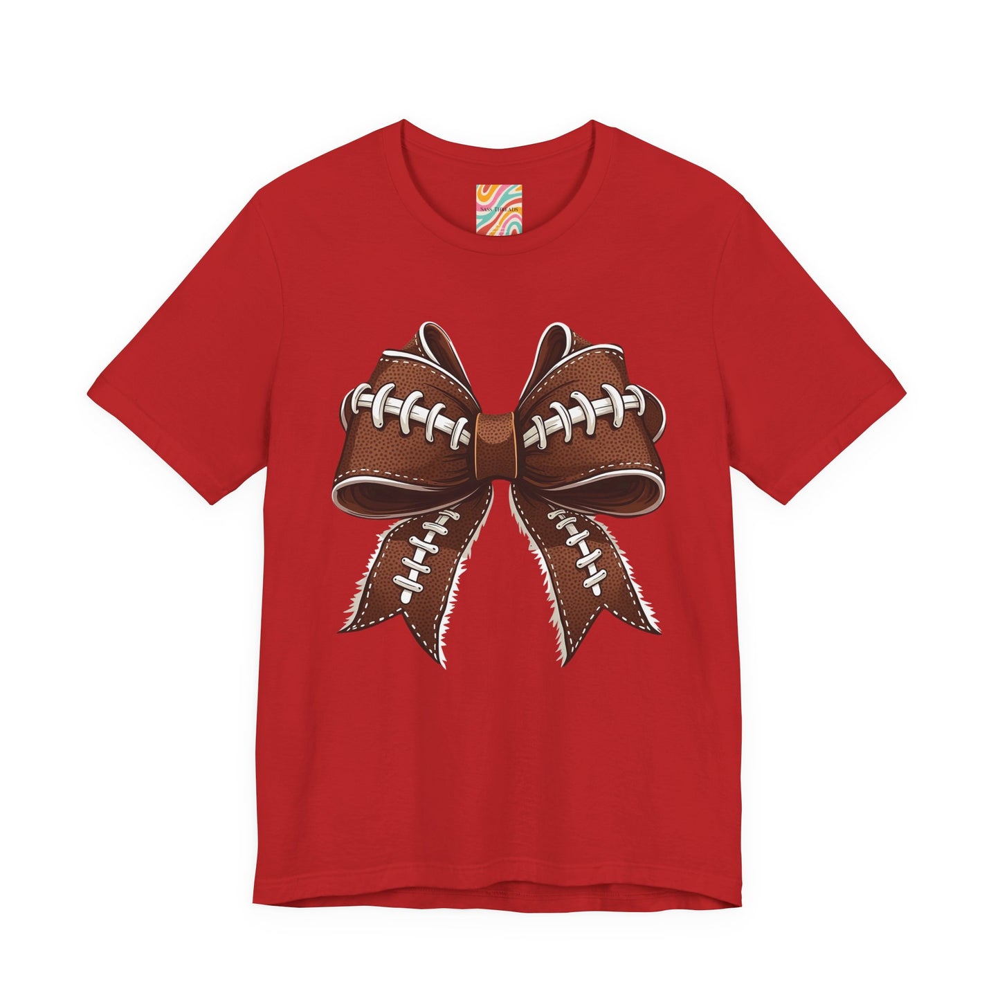 Football Bow Tee, Sports Shirt, Gift for Football Fans