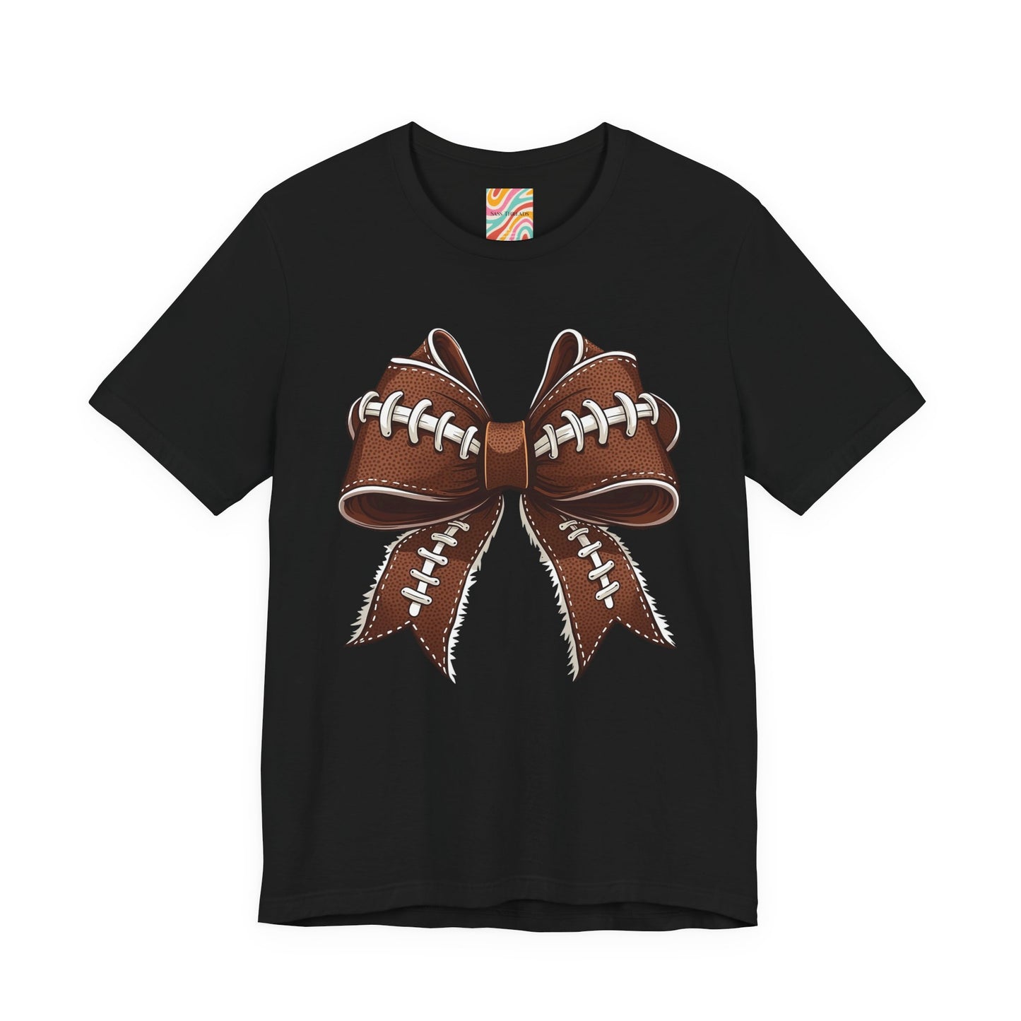 Football Bow Tee, Sports Shirt, Gift for Football Fans