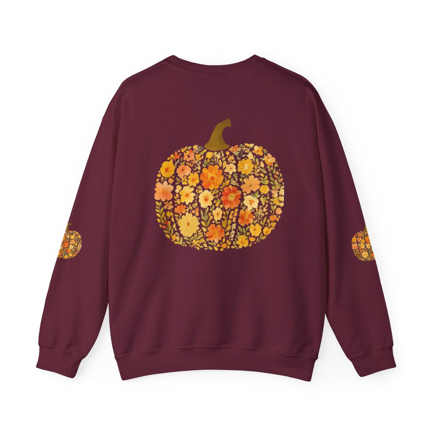 Floral Pumpkin Fall Sweatshirt – Cozy Autumn Vibes