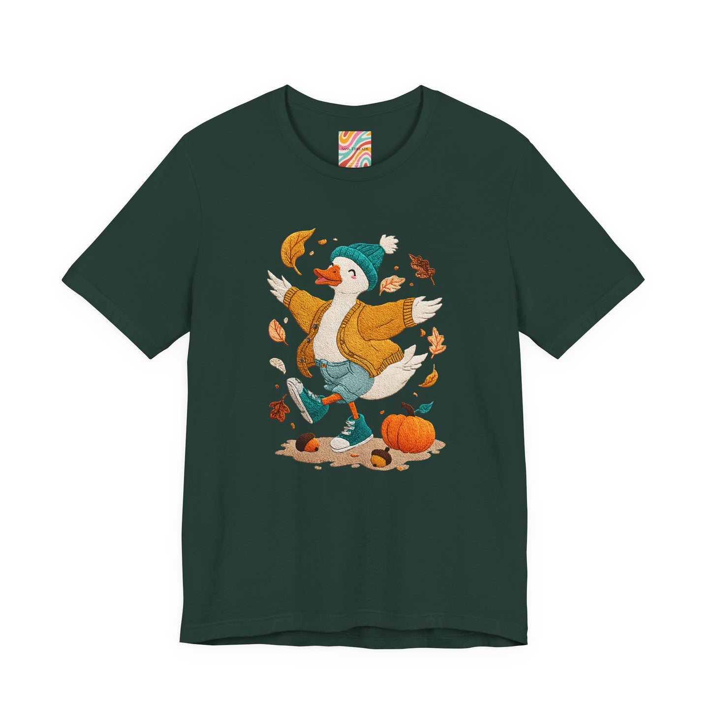Autumn Goose Graphic Tee, Fall Vibes Shirt, Cozy Casual Wear, Thanksgiving Outfit, Unisex Seasonal Apparel