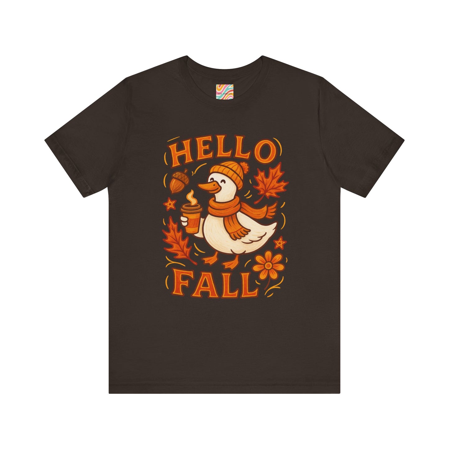 Fall-Themed Unisex T-Shirt, Hello Fall Duck Tee, Autumn Apparel, Seasonal Gift, Cute Casual Wear