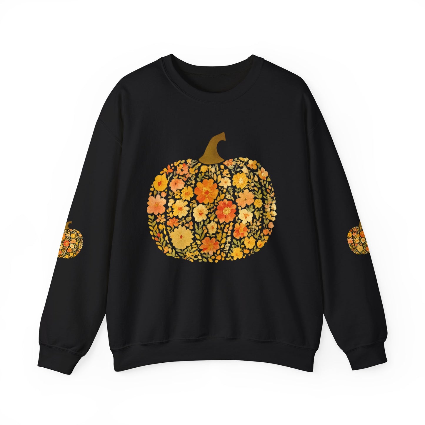 Floral Pumpkin Fall Sweatshirt – Cozy Autumn Vibes