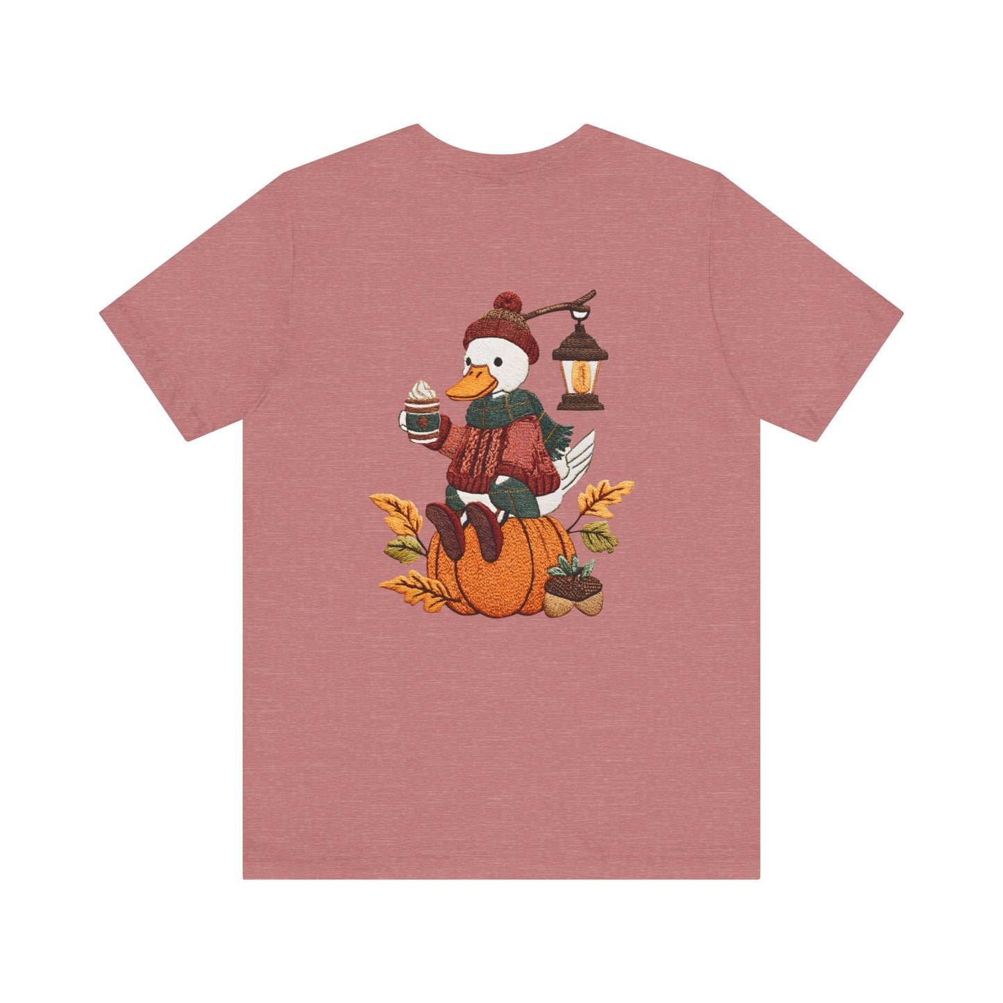Fall Vibes Unisex Tee with Pumpkin Duck Design, Autumn Fashion, Cute Shirt for Thanksgiving and Halloween, Cozy Gift Idea