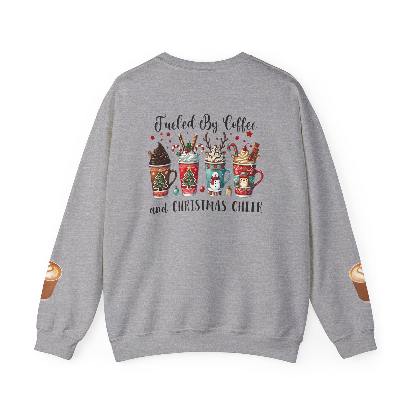 Fueled by Coffee and Christmas Cheer Sweatshirt – Cozy Holiday Coffee Lover Christmas Pullover