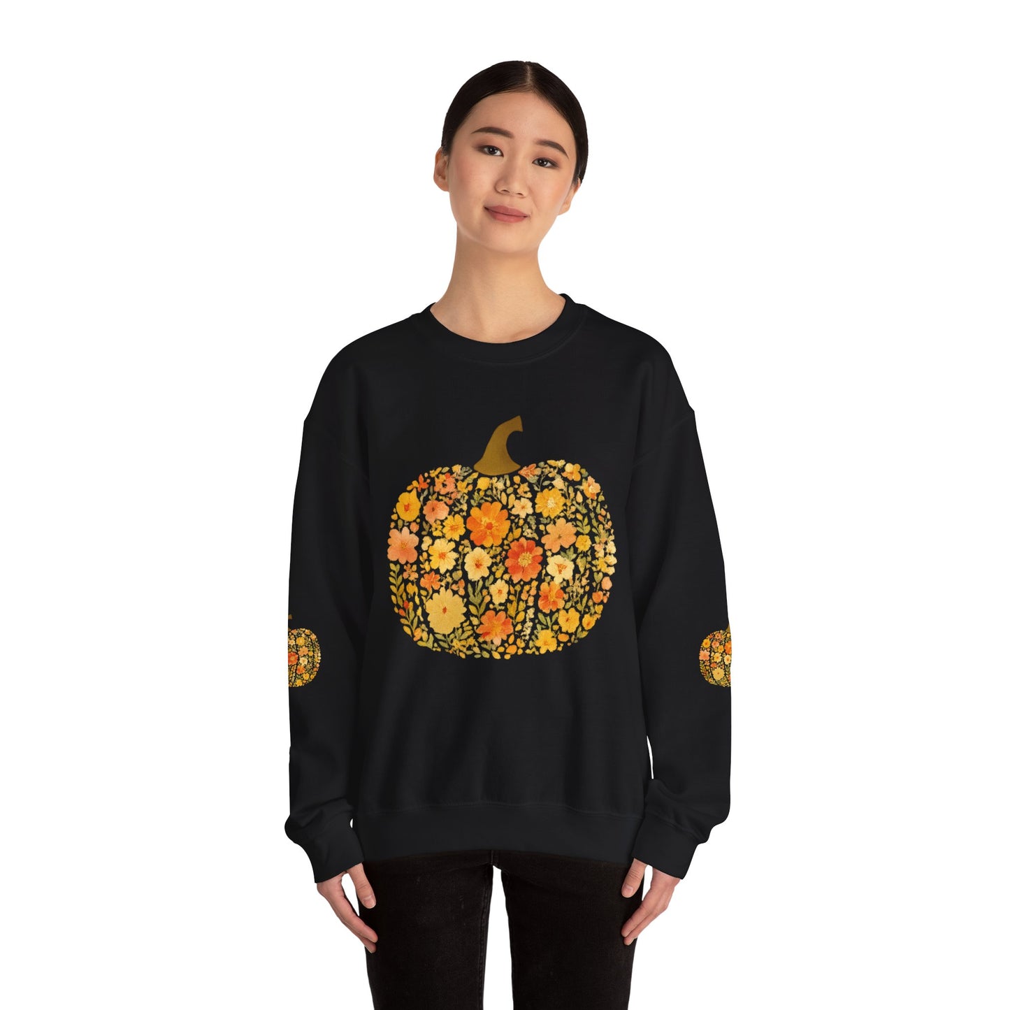 Floral Pumpkin Fall Sweatshirt – Cozy Autumn Vibes