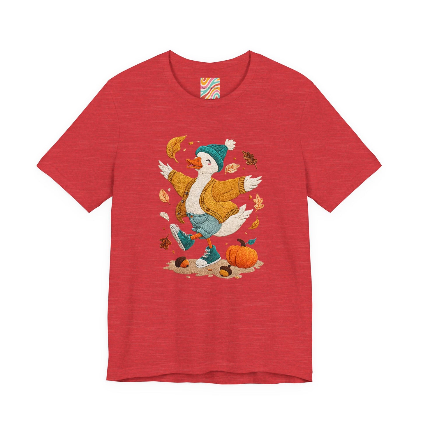 Autumn Goose Graphic Tee, Fall Vibes Shirt, Cozy Casual Wear, Thanksgiving Outfit, Unisex Seasonal Apparel