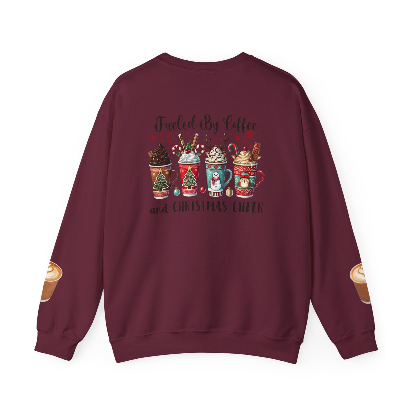 Fueled by Coffee and Christmas Cheer Sweatshirt – Cozy Holiday Coffee Lover Christmas Pullover