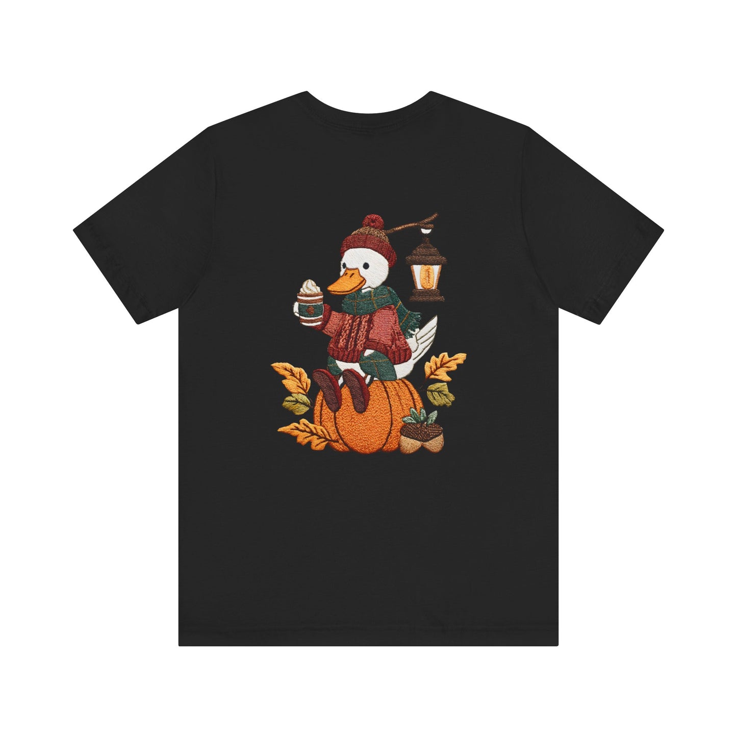 Fall Vibes Unisex Tee with Pumpkin Duck Design, Autumn Fashion, Cute Shirt for Thanksgiving and Halloween, Cozy Gift Idea