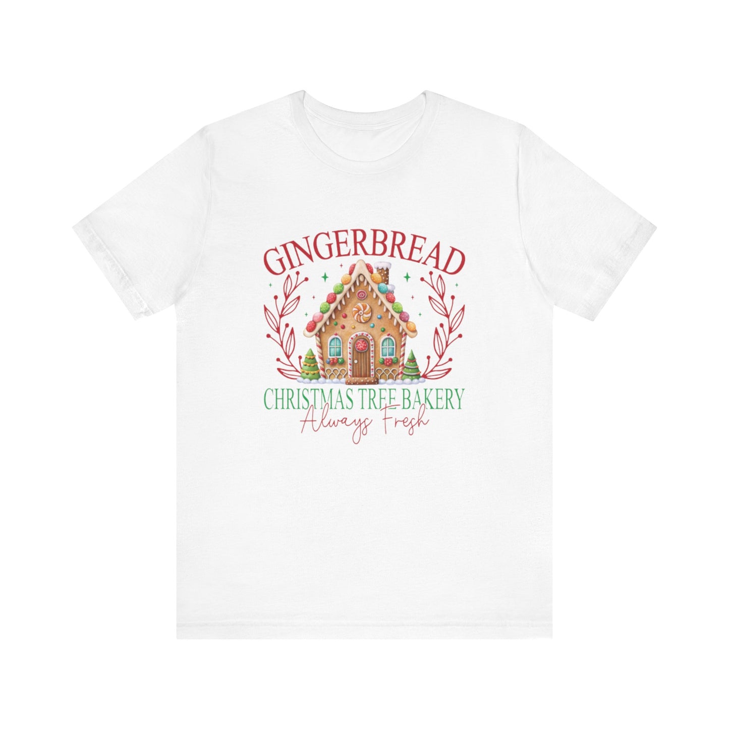 Gingerbread Christmas Tree Bakery Tee – Always Fresh!