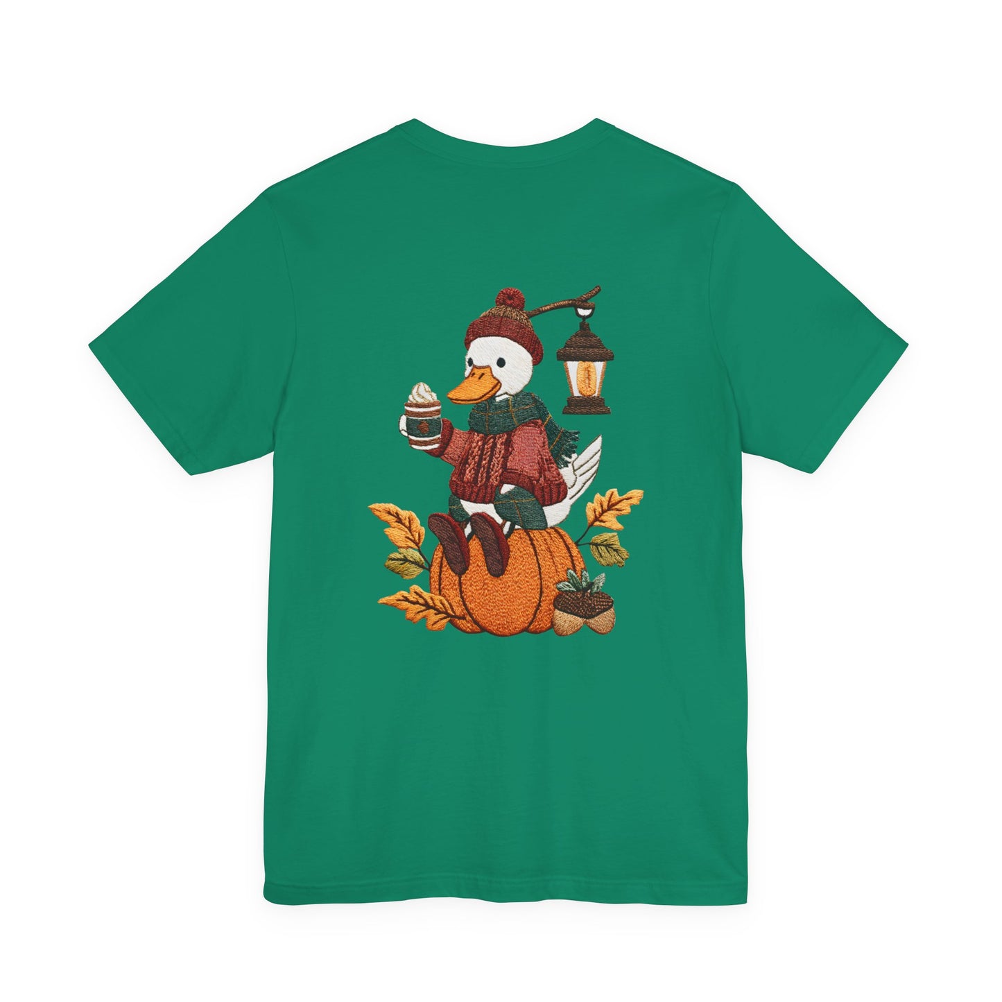 Fall Vibes Unisex Tee with Pumpkin Duck Design, Autumn Fashion, Cute Shirt for Thanksgiving and Halloween, Cozy Gift Idea
