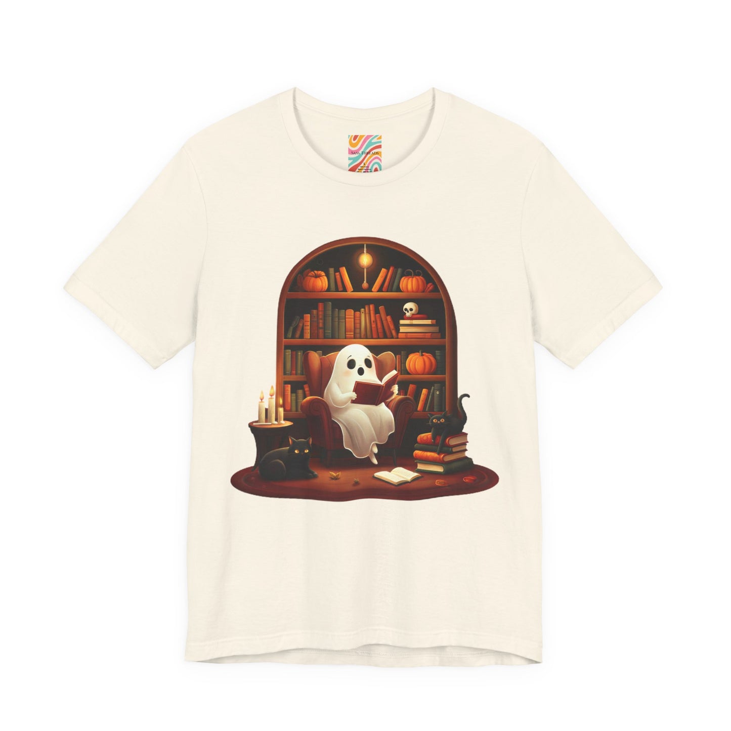 Cozy Ghost Reading T shirt
