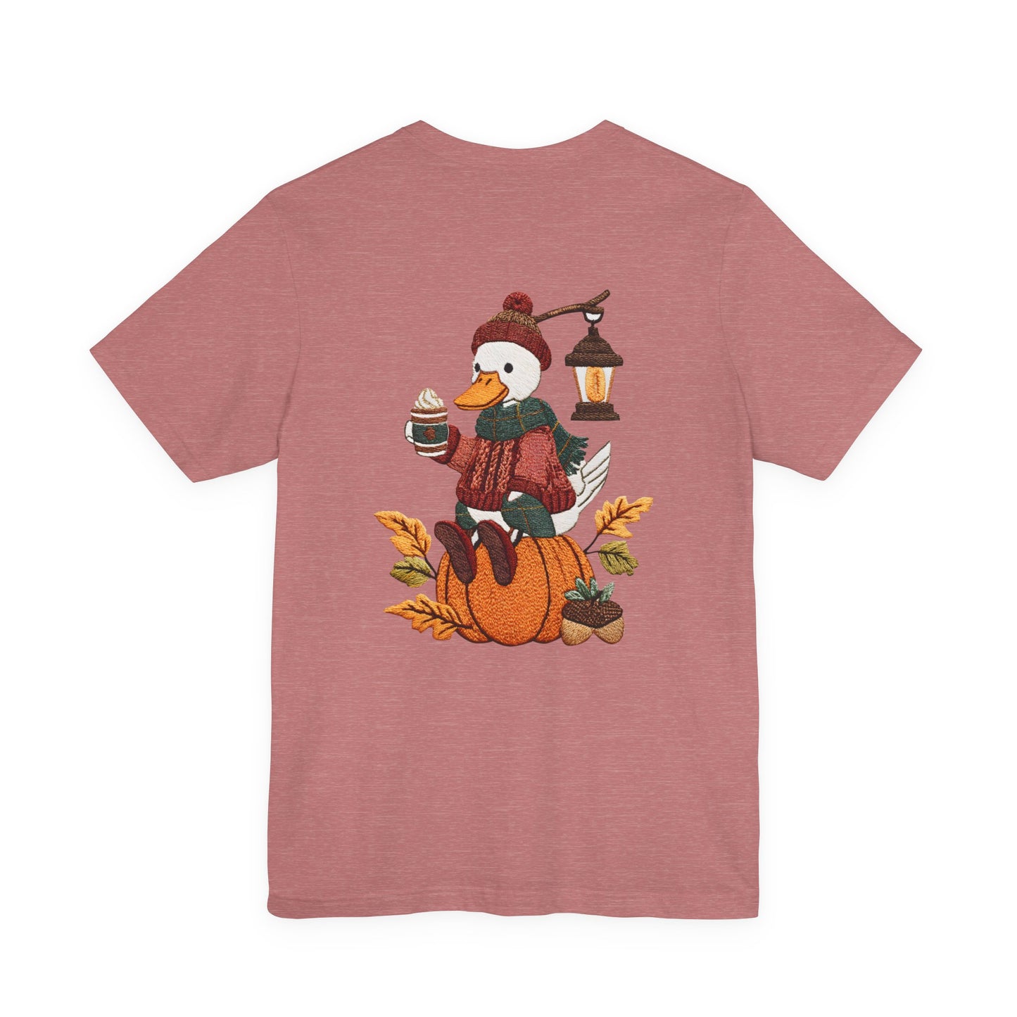 Fall Vibes Unisex Tee with Pumpkin Duck Design, Autumn Fashion, Cute Shirt for Thanksgiving and Halloween, Cozy Gift Idea