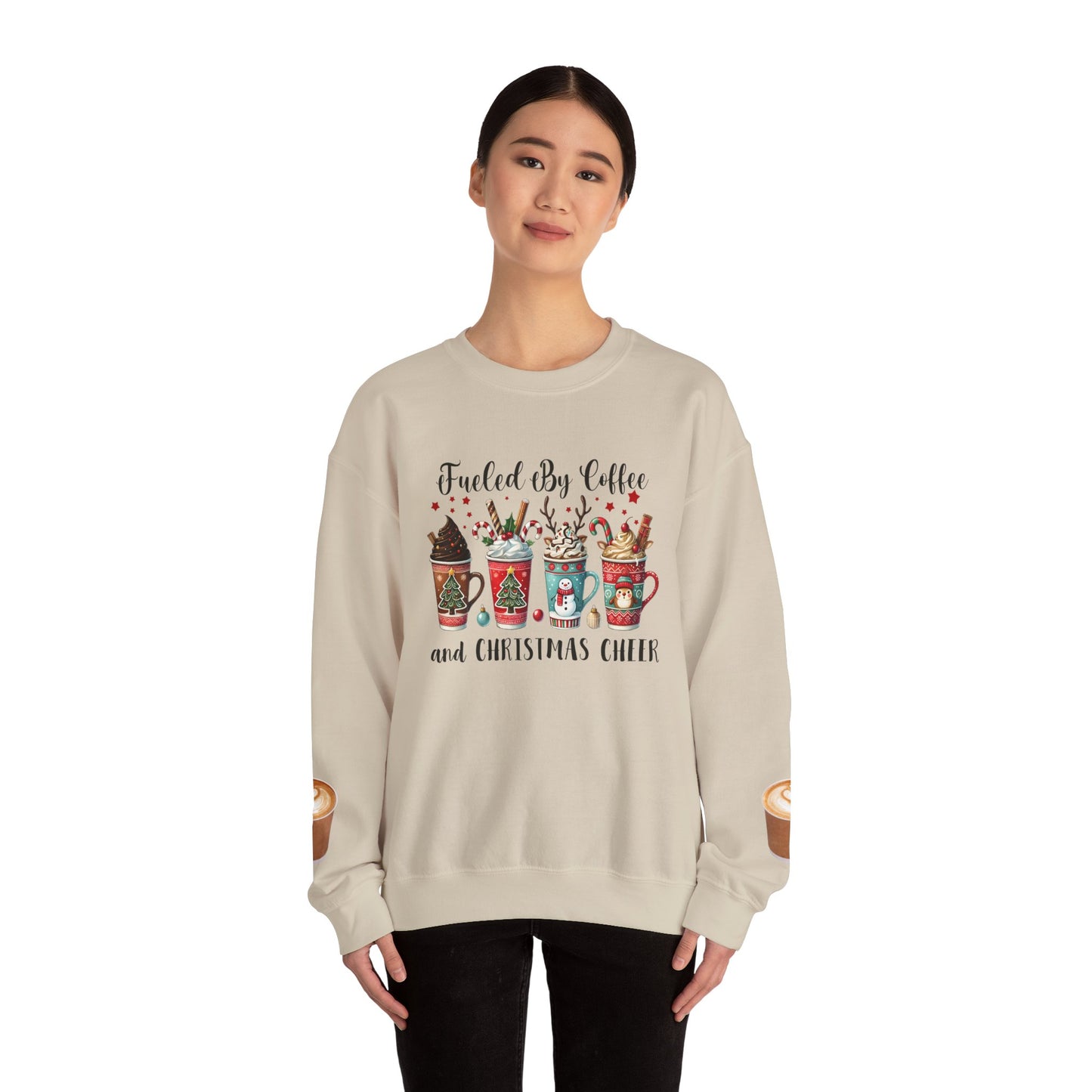Fueled by Coffee and Christmas Cheer Sweatshirt – Cozy Holiday Coffee Lover Christmas Pullover