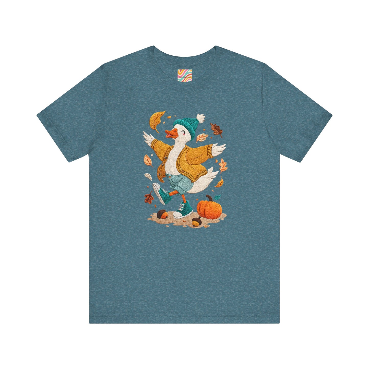 Autumn Goose Graphic Tee, Fall Vibes Shirt, Cozy Casual Wear, Thanksgiving Outfit, Unisex Seasonal Apparel