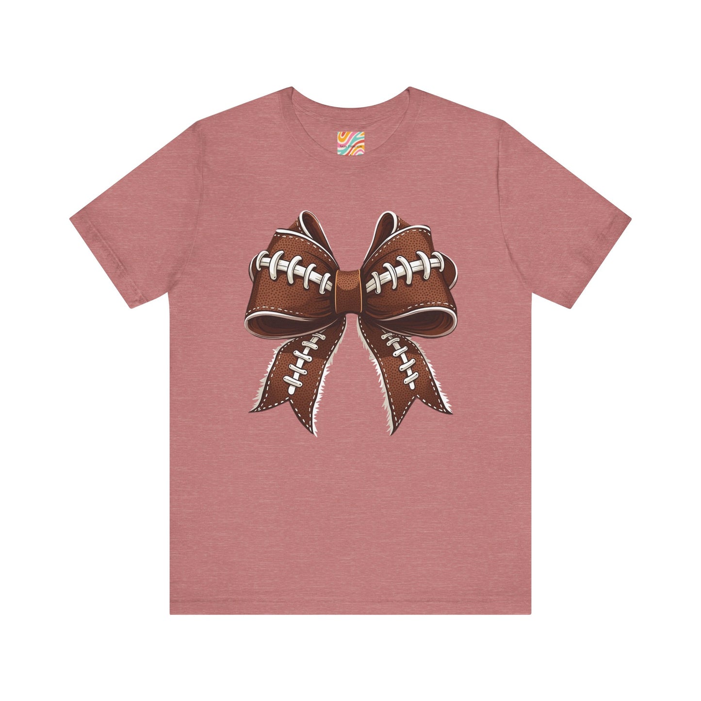 Football Bow Tee, Sports Shirt, Gift for Football Fans