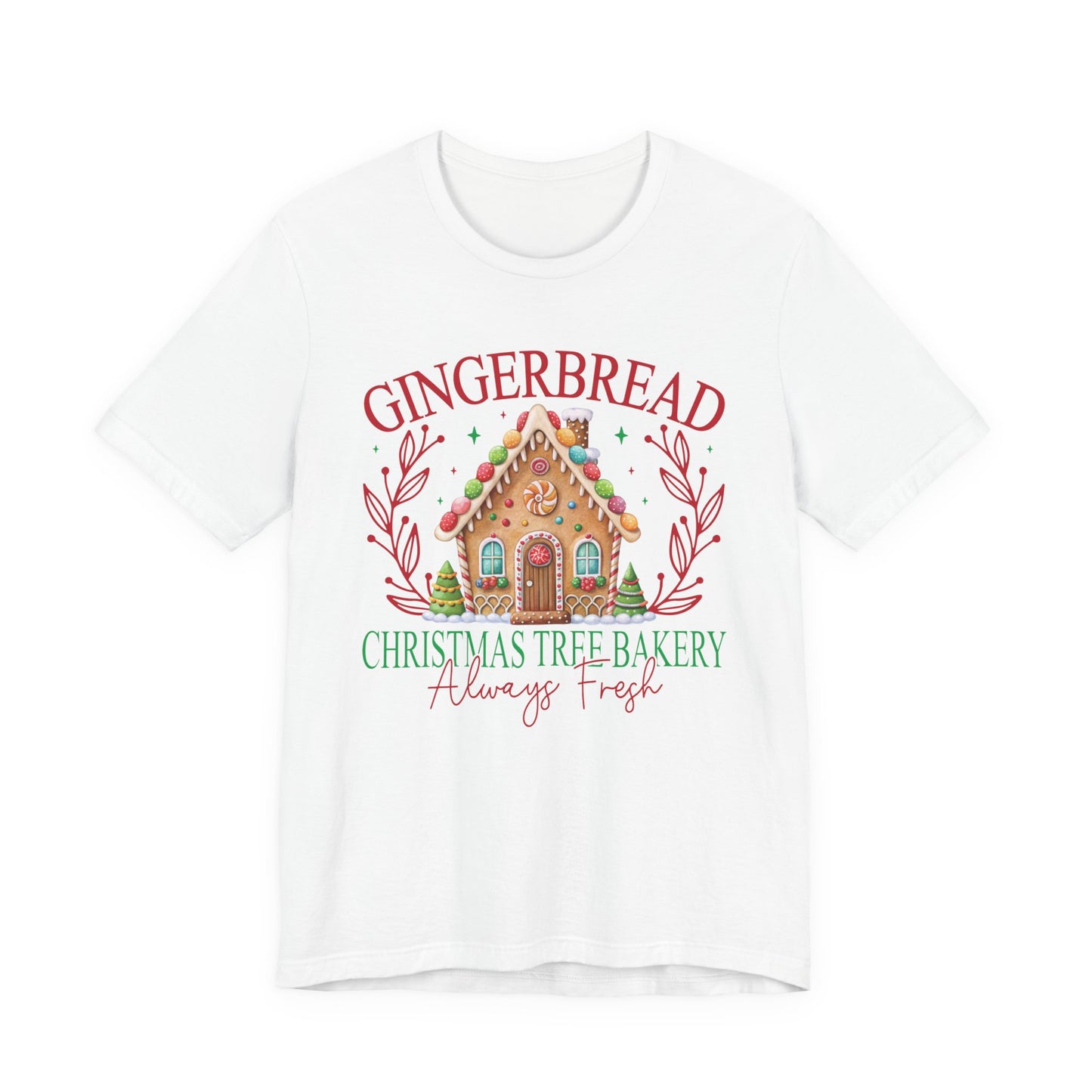 Gingerbread Christmas Tree Bakery Tee – Always Fresh & Full of Cheer!
