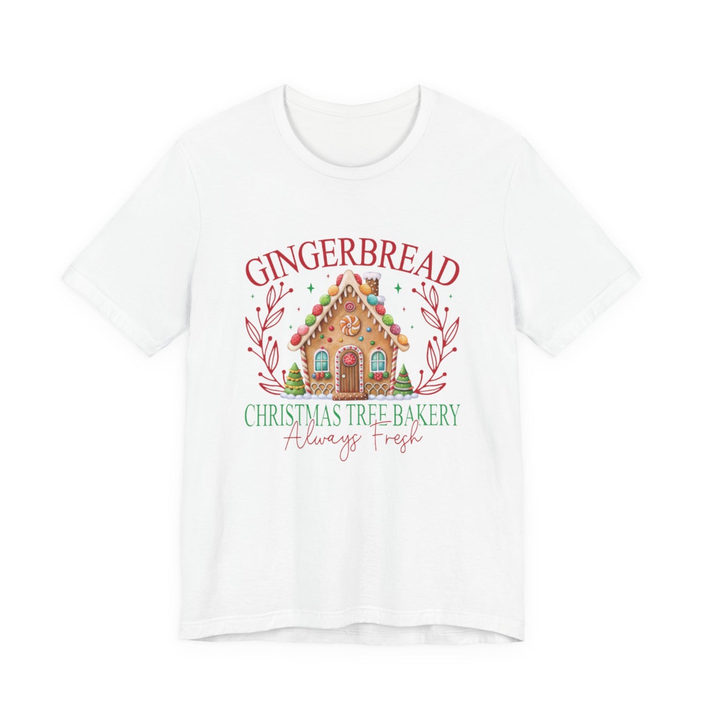 Gingerbread Christmas Tree Bakery Tee – Always Fresh!